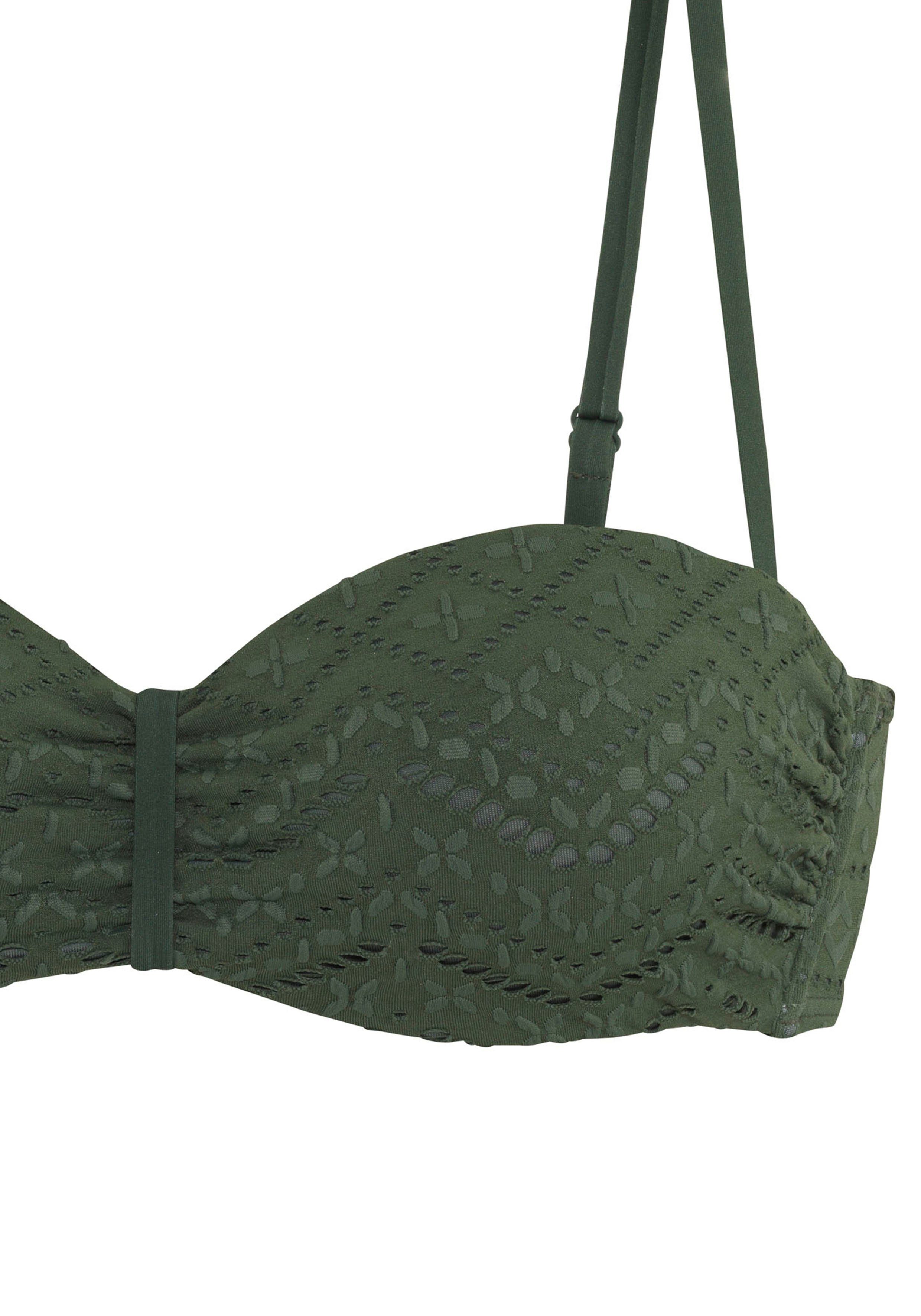 LASCANA Bügel-Bandeau-Bikini-Top Omara, mit Lochstickerei