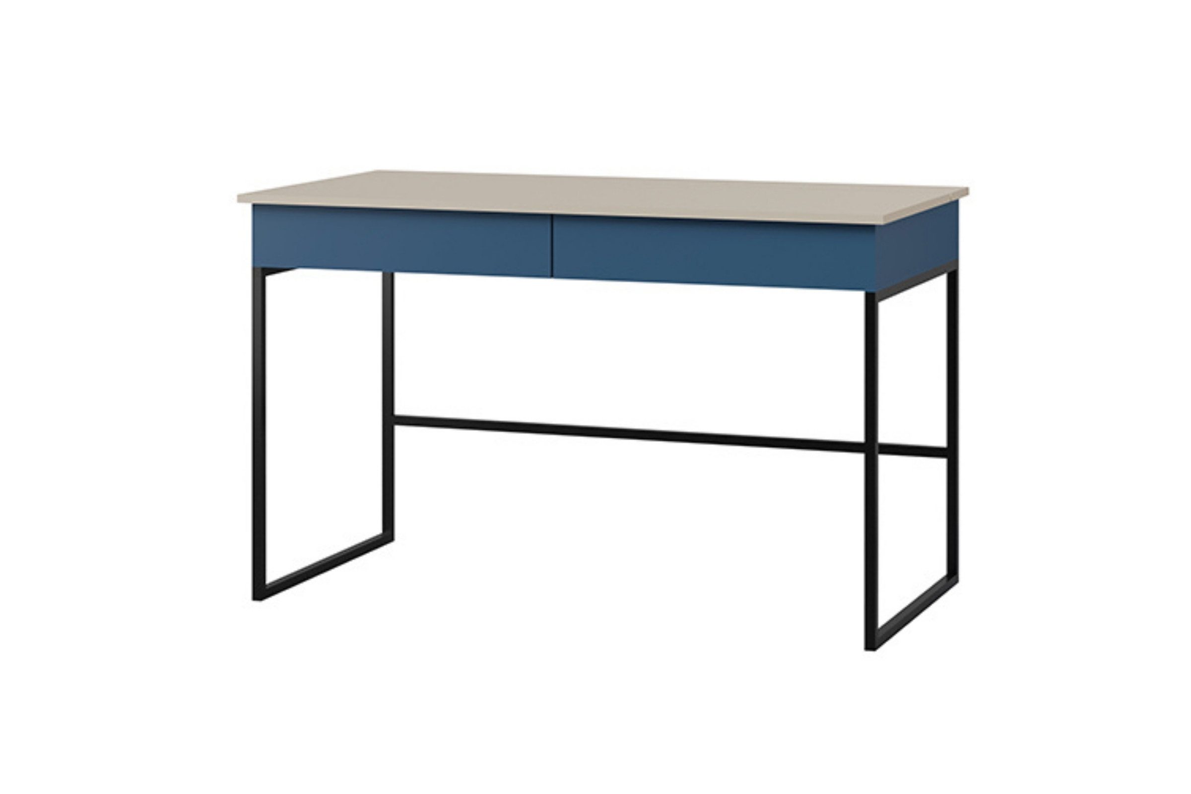 Deine Möbel 24 Schreibtisch LIMA 10, 125 cm breit, mit 2 Schubladen, Stauraumfach (LIMA-Kollektion, 1-St., ideal für Kinderzimmer & Jugendzimmer), Push-to-Open, Jugendzimmer-Schreibtisch