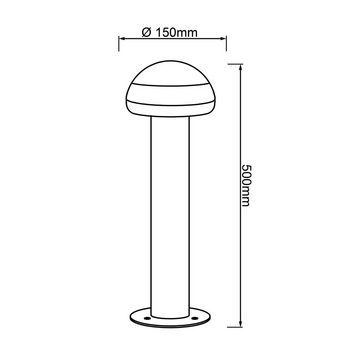 Brilliant Außen-Stehlampe Ilton, Ilton LED Außensockelleuchte 50cm sand schwarz, Edelstahl/Kunststoff