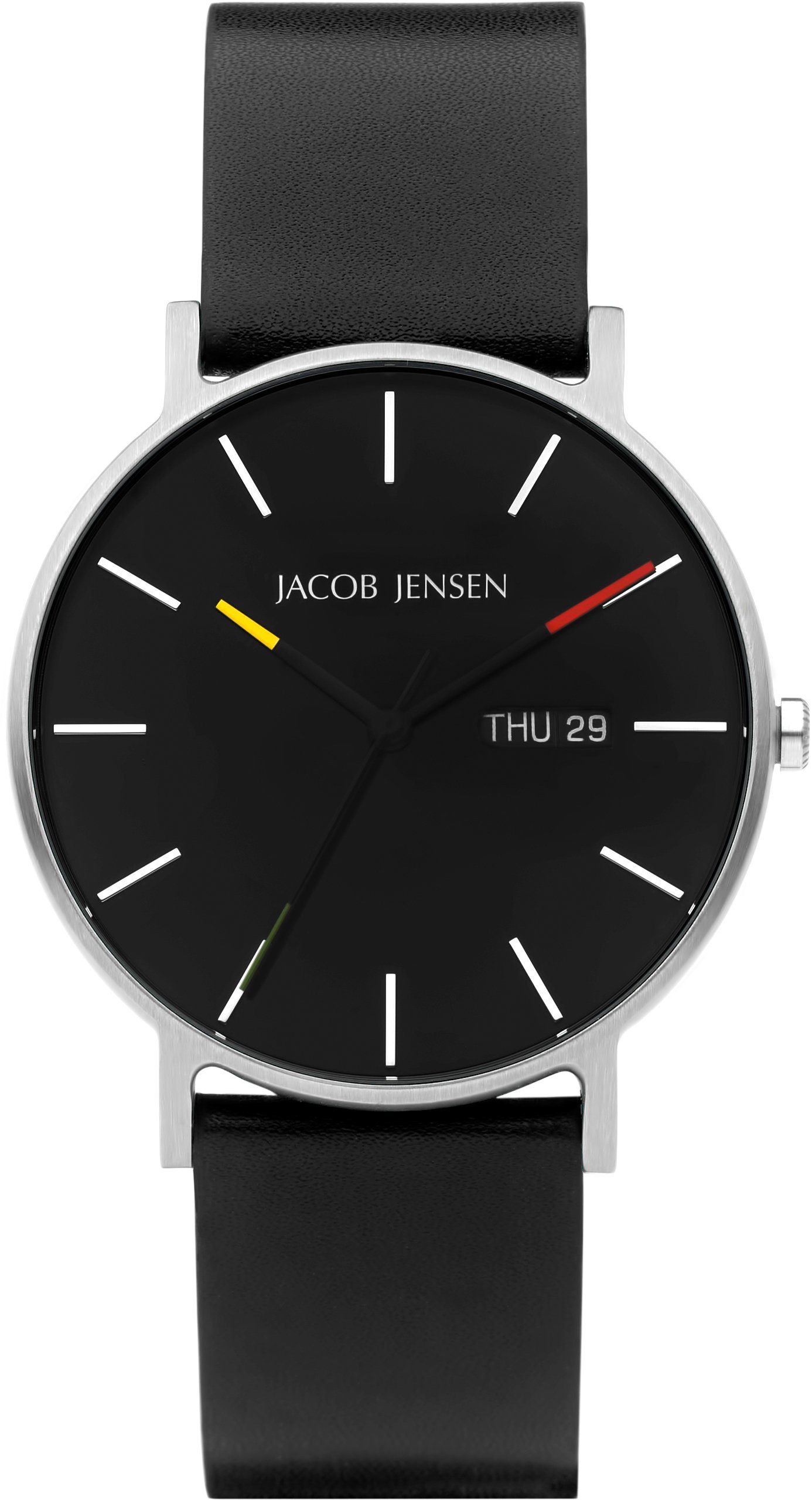 Jacob Jensen mm, Contemporary Nordic Timeless 162 Schwarz Quarzuhr 40