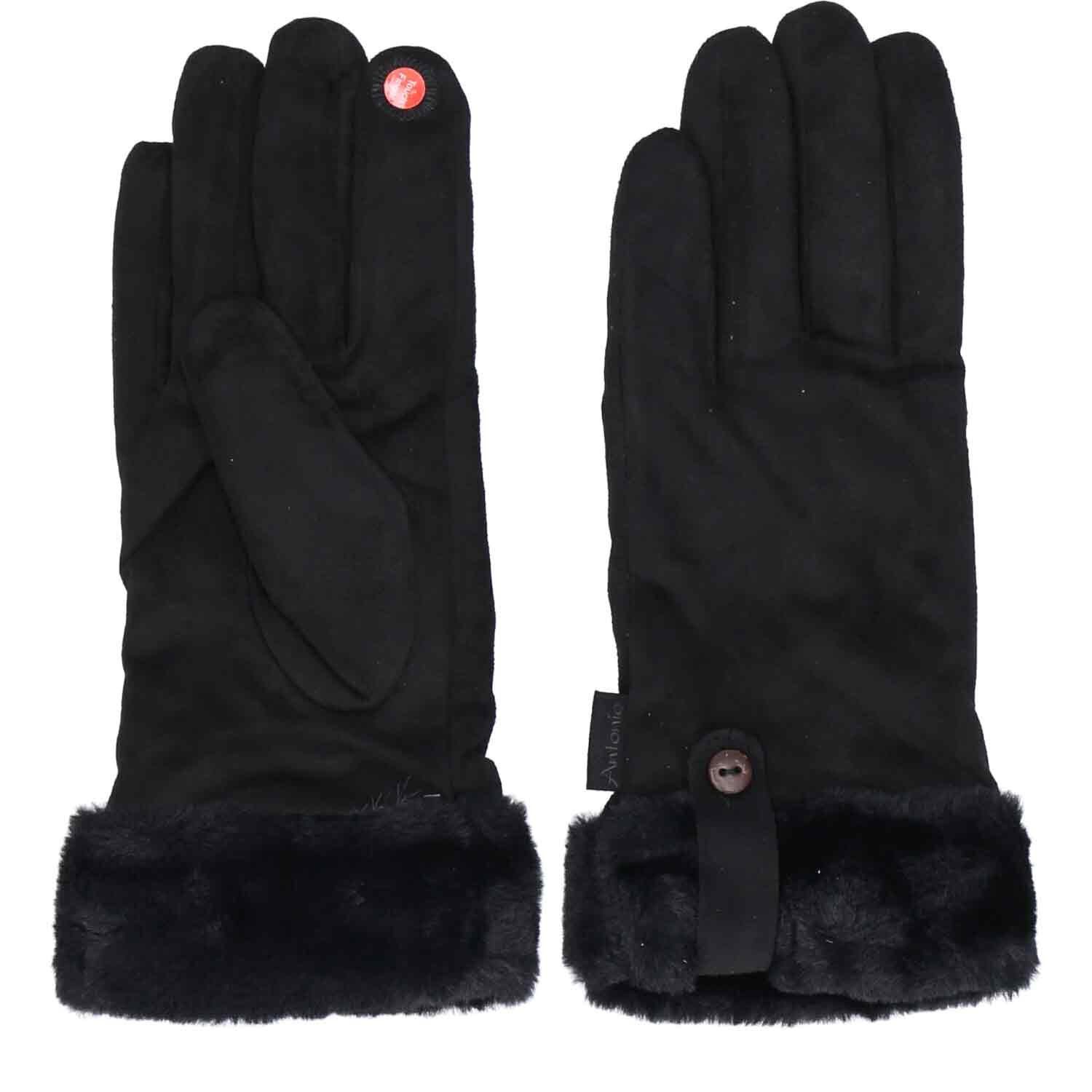Antonio Strickhandschuhe Antonio Damen Winter Fingerhandschuhe Black