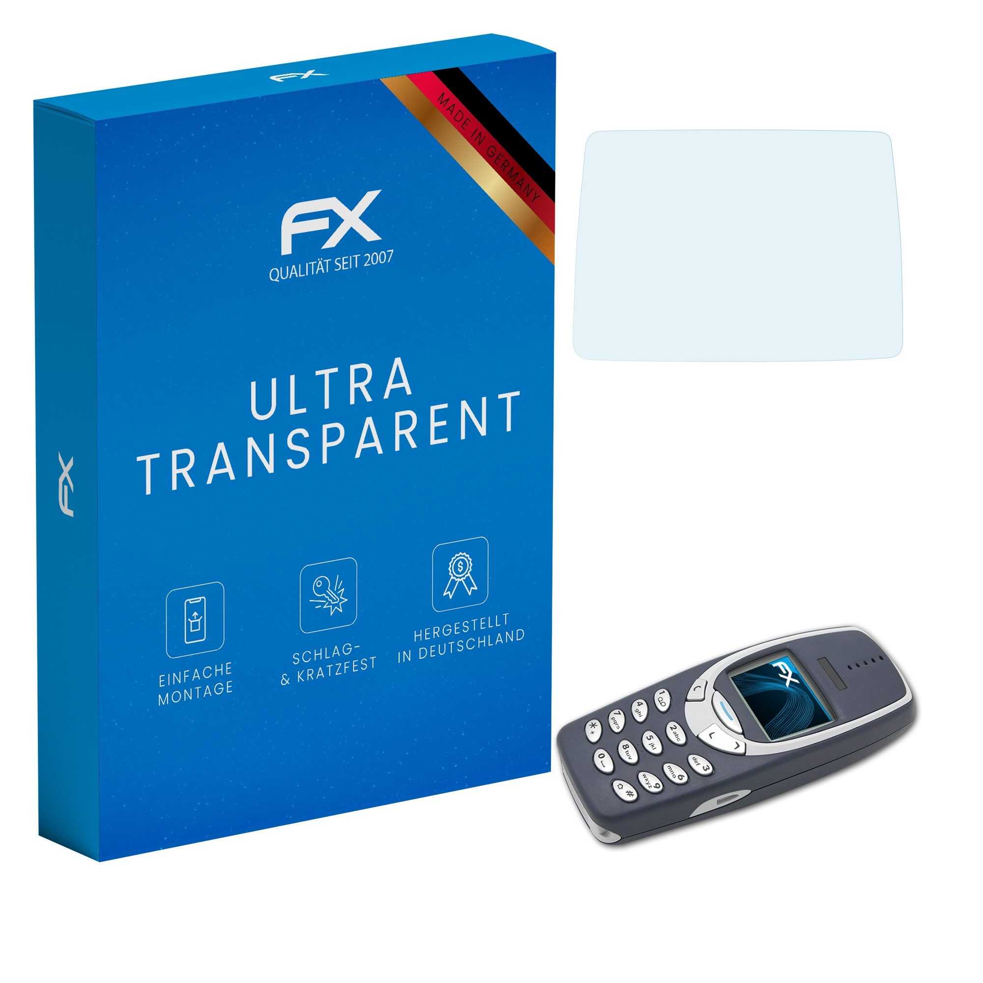 atFoliX Schutzfolie Displayschutz für Nokia 3310, (3 Folien), Ultraklar und hartbeschichtet