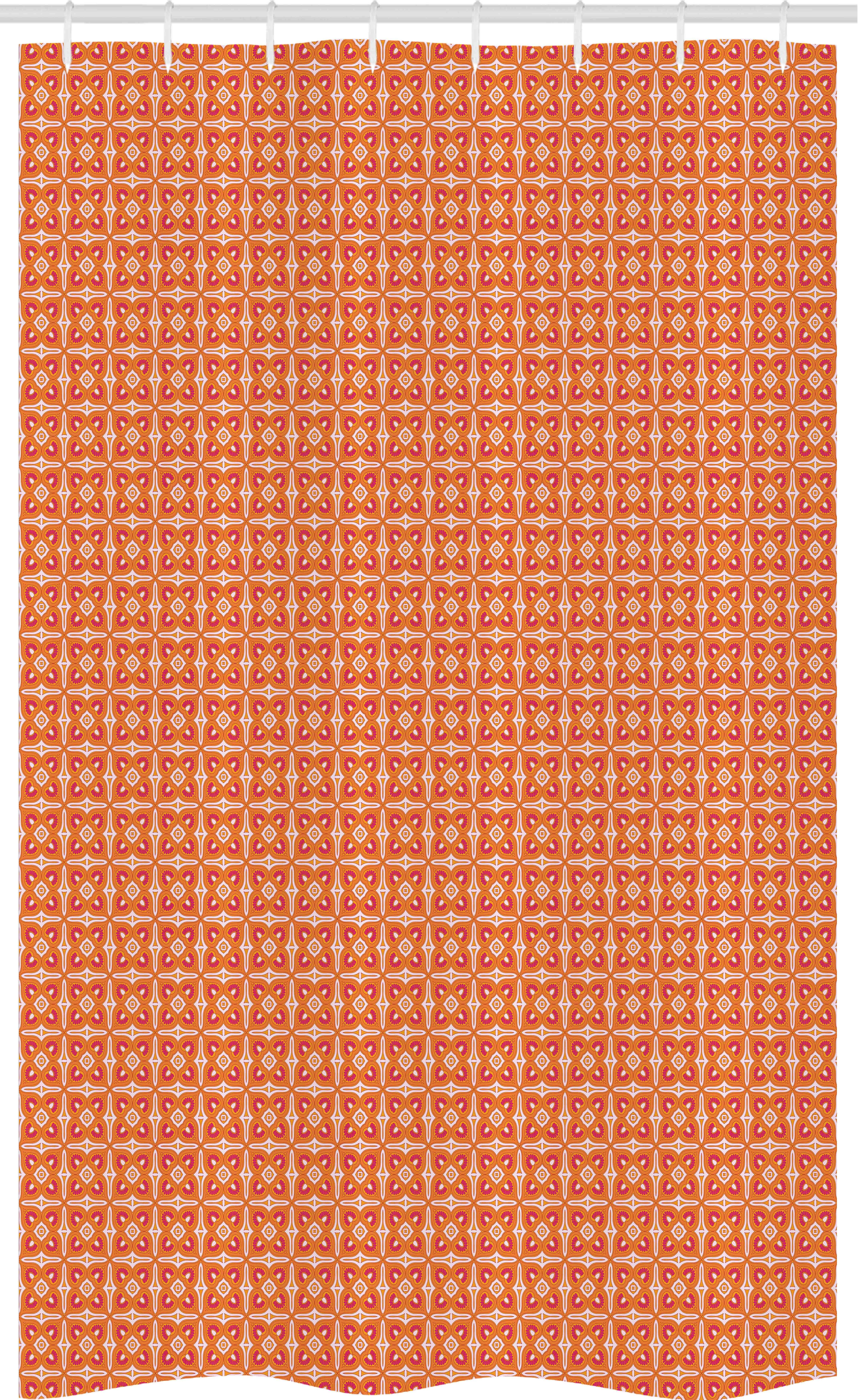 Abakuhaus Duschvorhang Badezimmer Deko Set aus Stoff mit Haken Breite 120 cm, Höhe 180 cm, Abstrakt Bunte Art Deco Floral