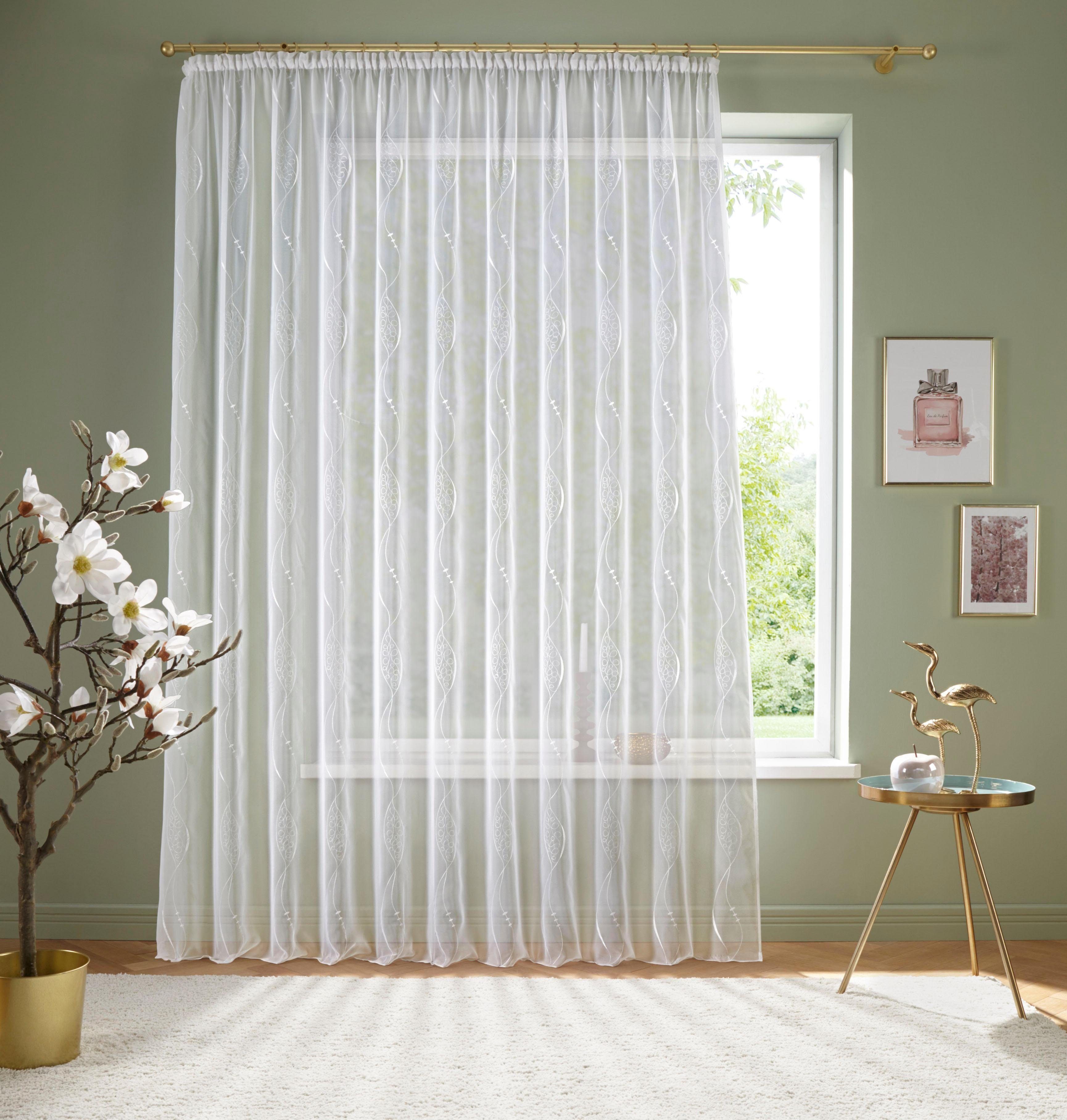 Gardine Bea, my home, Kräuselband (1 St), transparent, Voile, Store