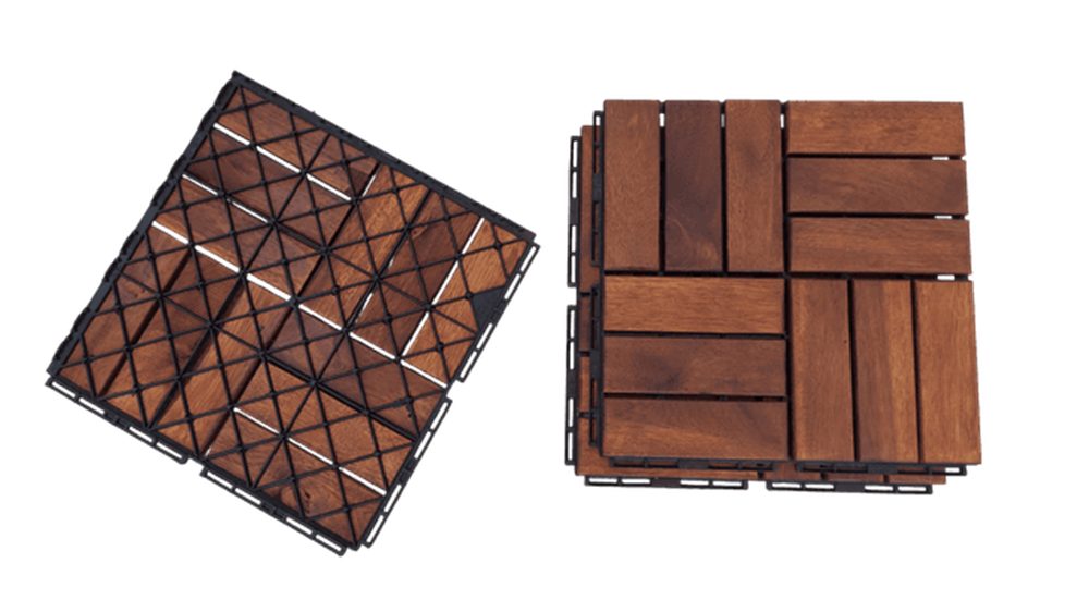 Prestige Home WPC-Fliesen Massivholz-Klickfliese, geölt, 9 St., Akazienholz, wetterfest, 30x30 cm, Klicksystem