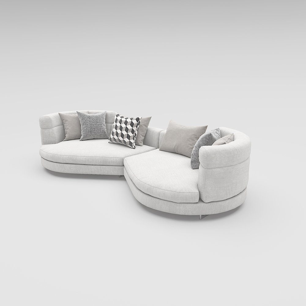 Rund Runde Sitzer Sofa JVmoebel Italien Ecksofa, big xxl Design 4 Couch Luxus
