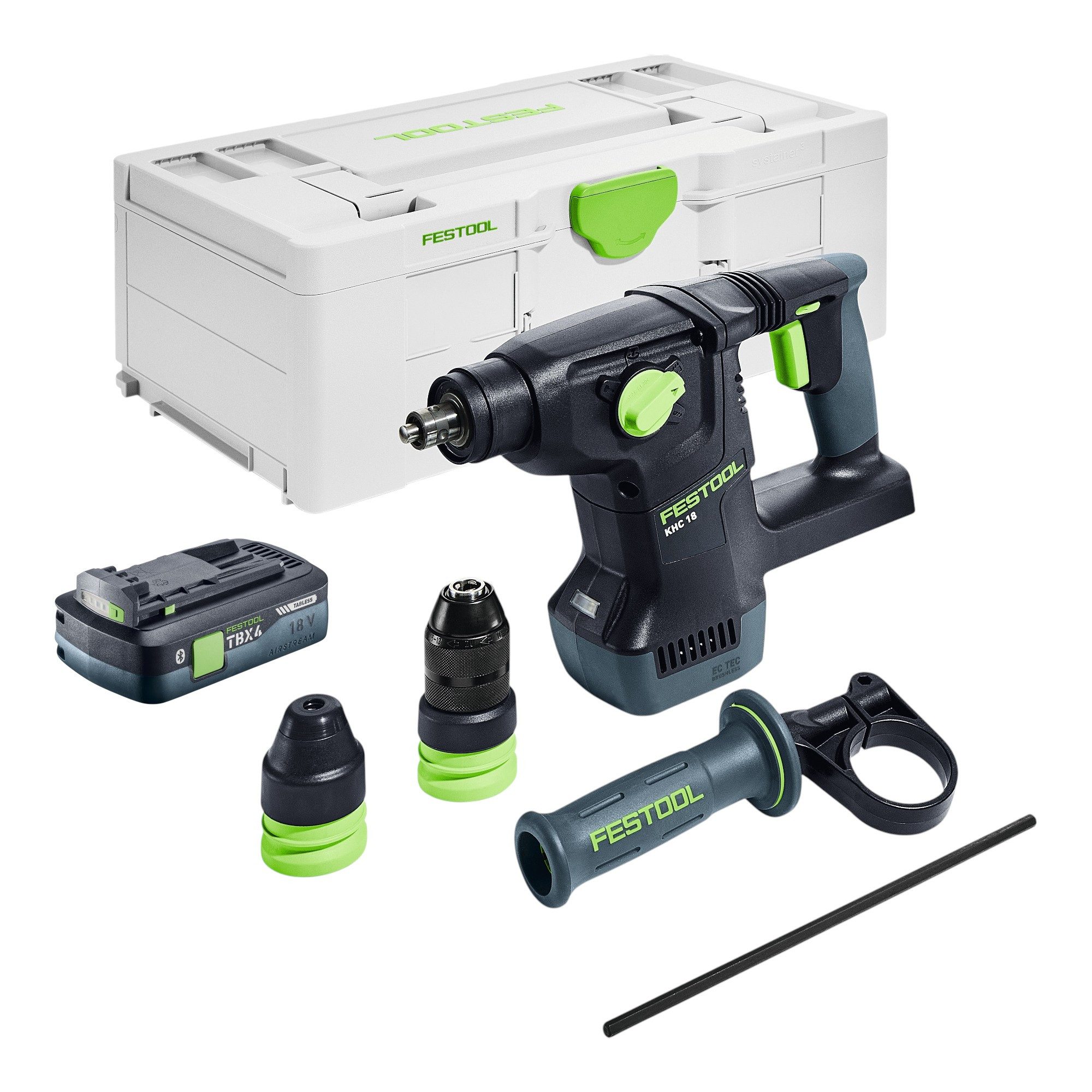 FESTOOL Akku-Kombibohrhammer KHC 18 EB-Basic 18V 2,6J SDS-Plus + 1x Akku 4 Ah + Systainer