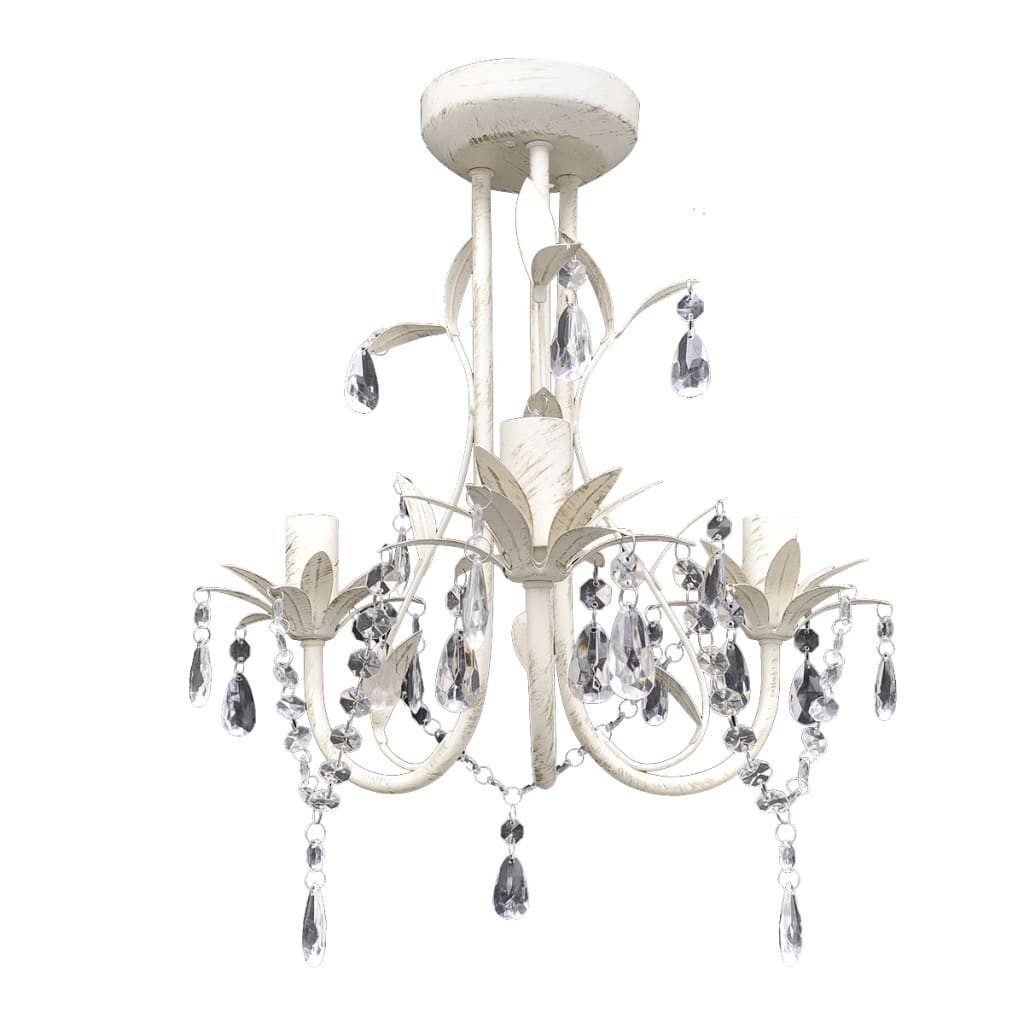vidaXL Kronleuchter Kristall-Deckenleuchte Kronleuchter 4 Stk. Elegantes Weiß