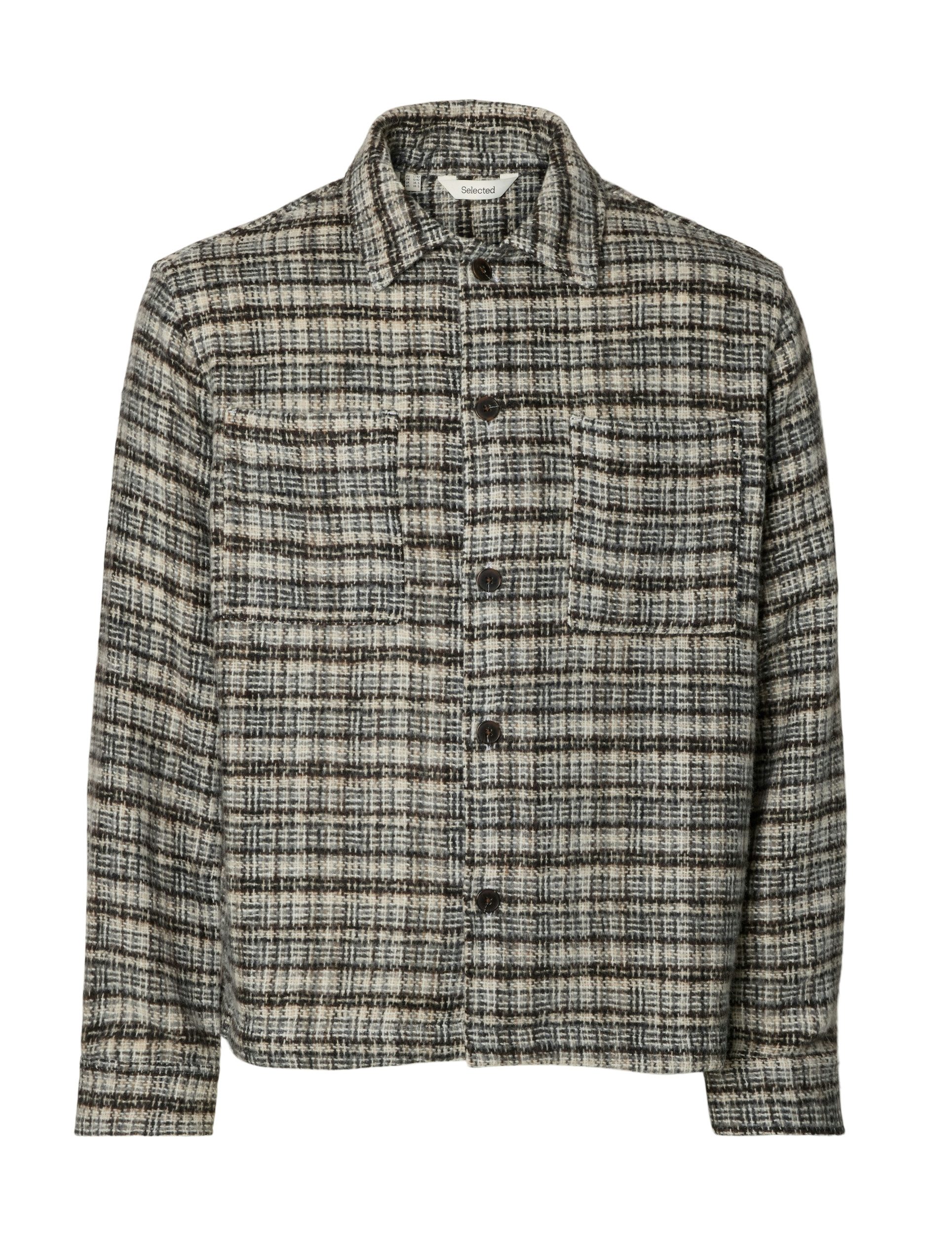 SELECTED HOMME Langarmhemd SLMOTTO BMC NF WOOL BLEND OVERSHIRT