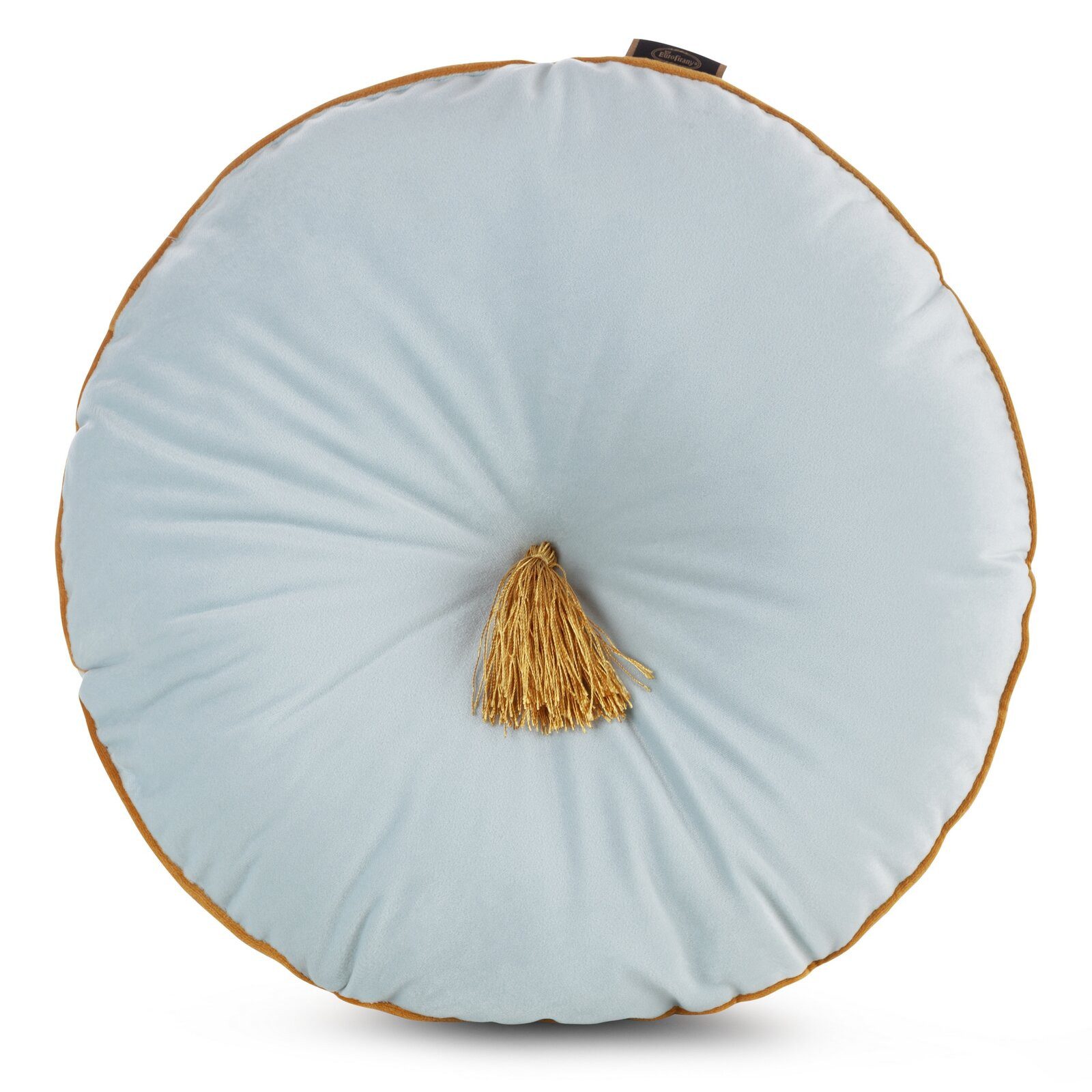 Eurofirany Sofakissen Runde Dekokissen, 40 cm Ø, Sofakissen, Velvet Kopfkissen, Samt von Eurofirany
