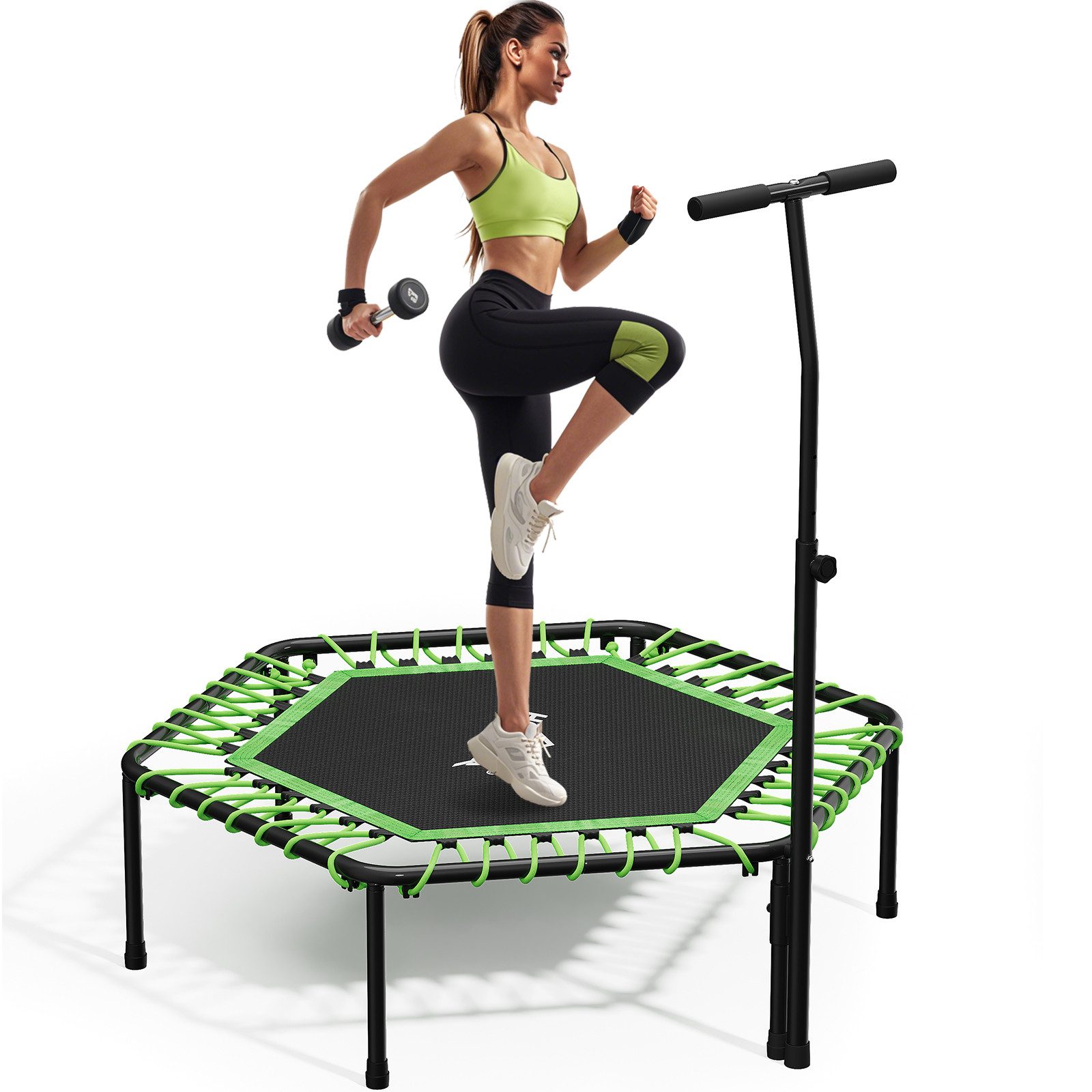 Fitnesstrampolin Maximale Tragfähigkeit 100 kg, Geräuscharmes Trampolin