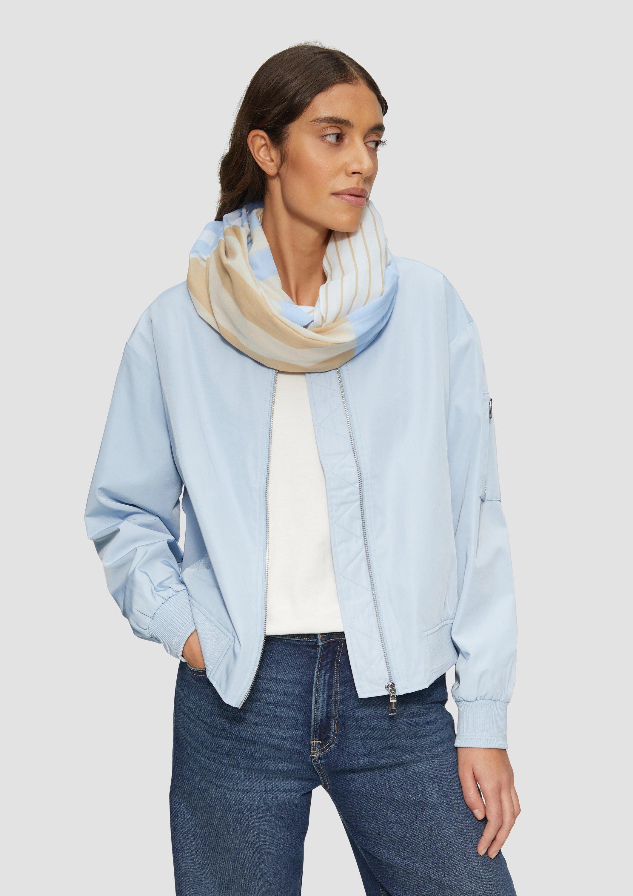 s.Oliver Loop Snood, Gestreifter Loop-Schal aus Baumwolle günstig online kaufen