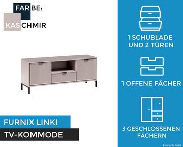 Furnix TV-Board TV-Kommode LINKI LS3 in Industrial, Loft-Design Blickfang, mit 2 Türen und 1 Schublade, B135 x H55,6 cm x T40,6 cm