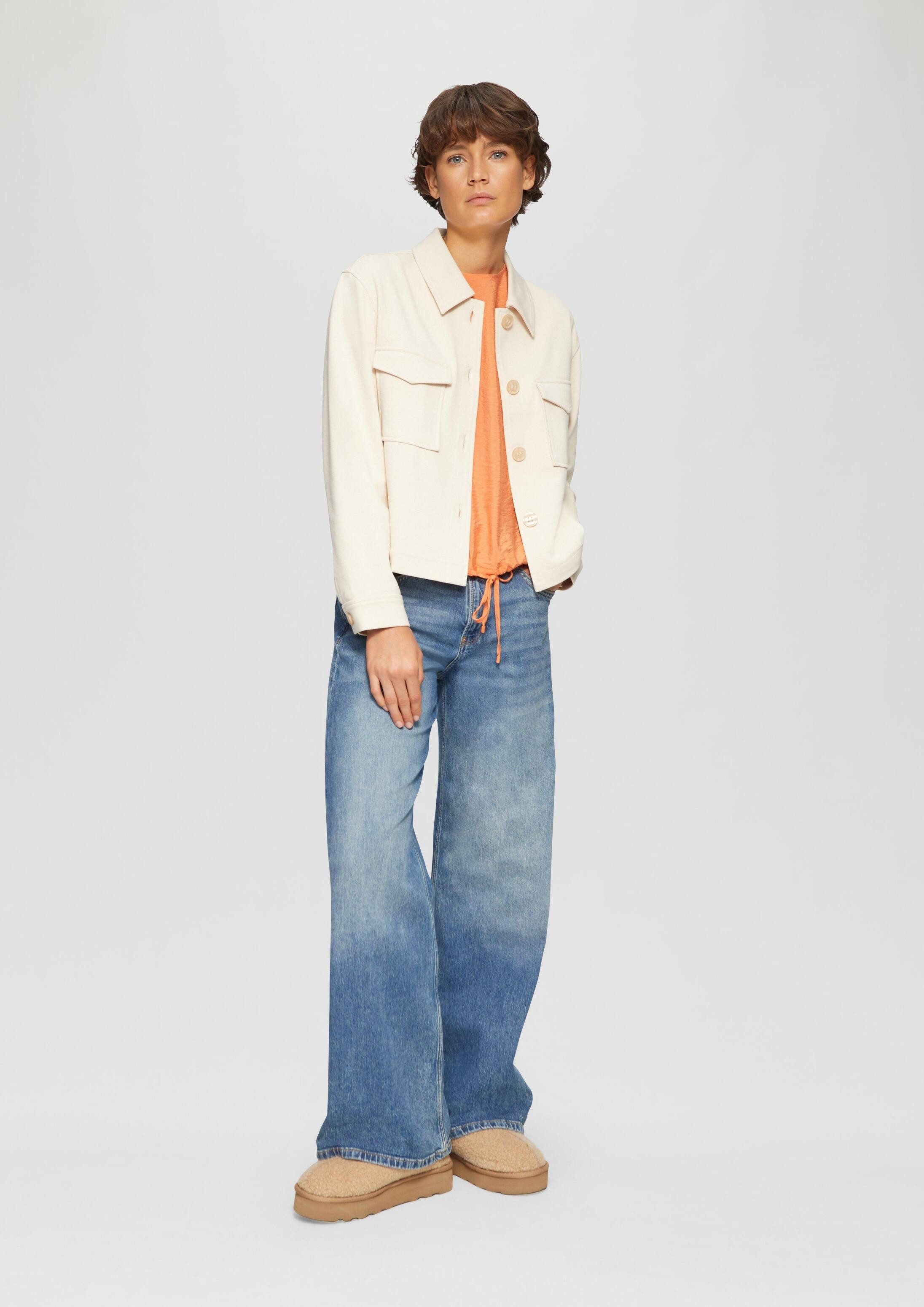 s.Oliver Langarmbluse Bluse Viskosemix-Bluse in O-Shape