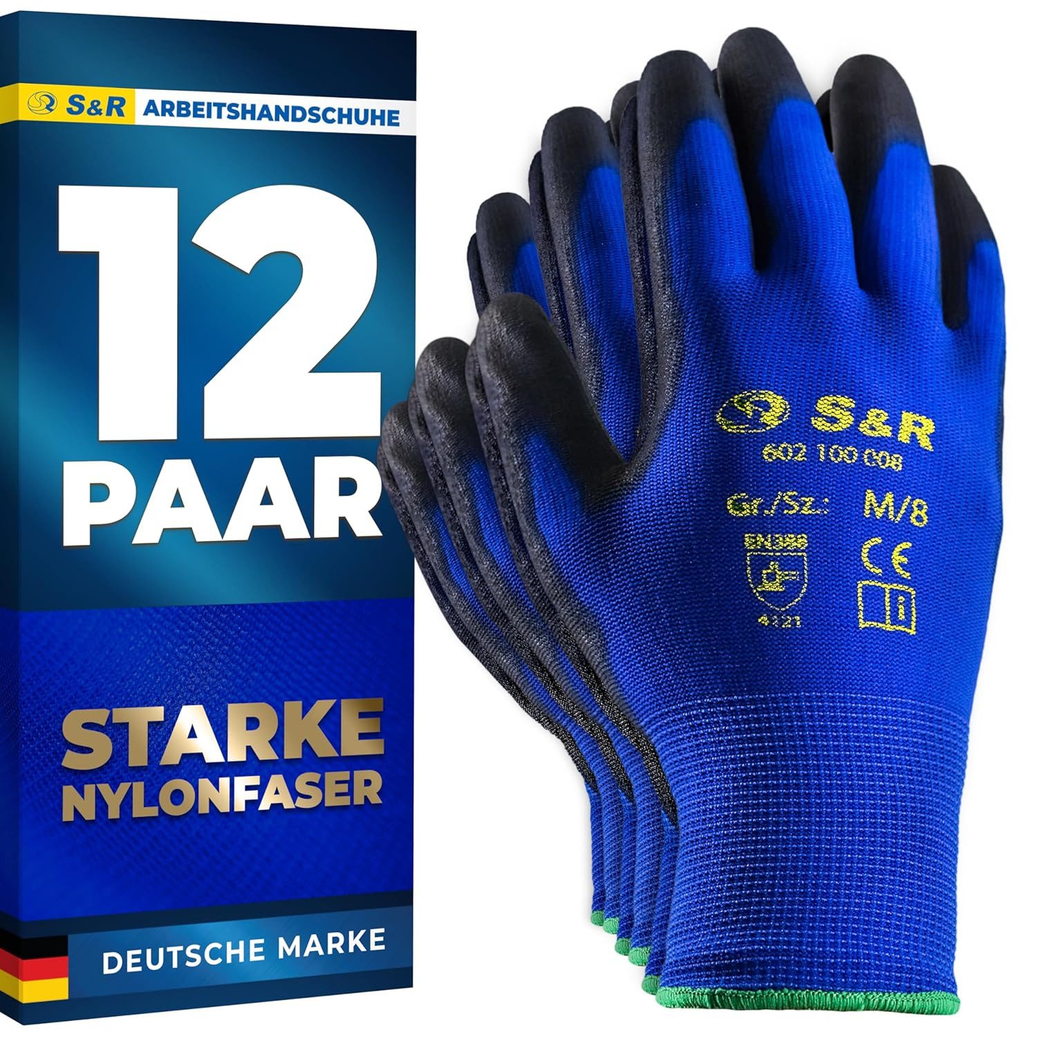 S&R Arbeitshandschuhe 12 Paar aus Nylonfaser günstig online kaufen