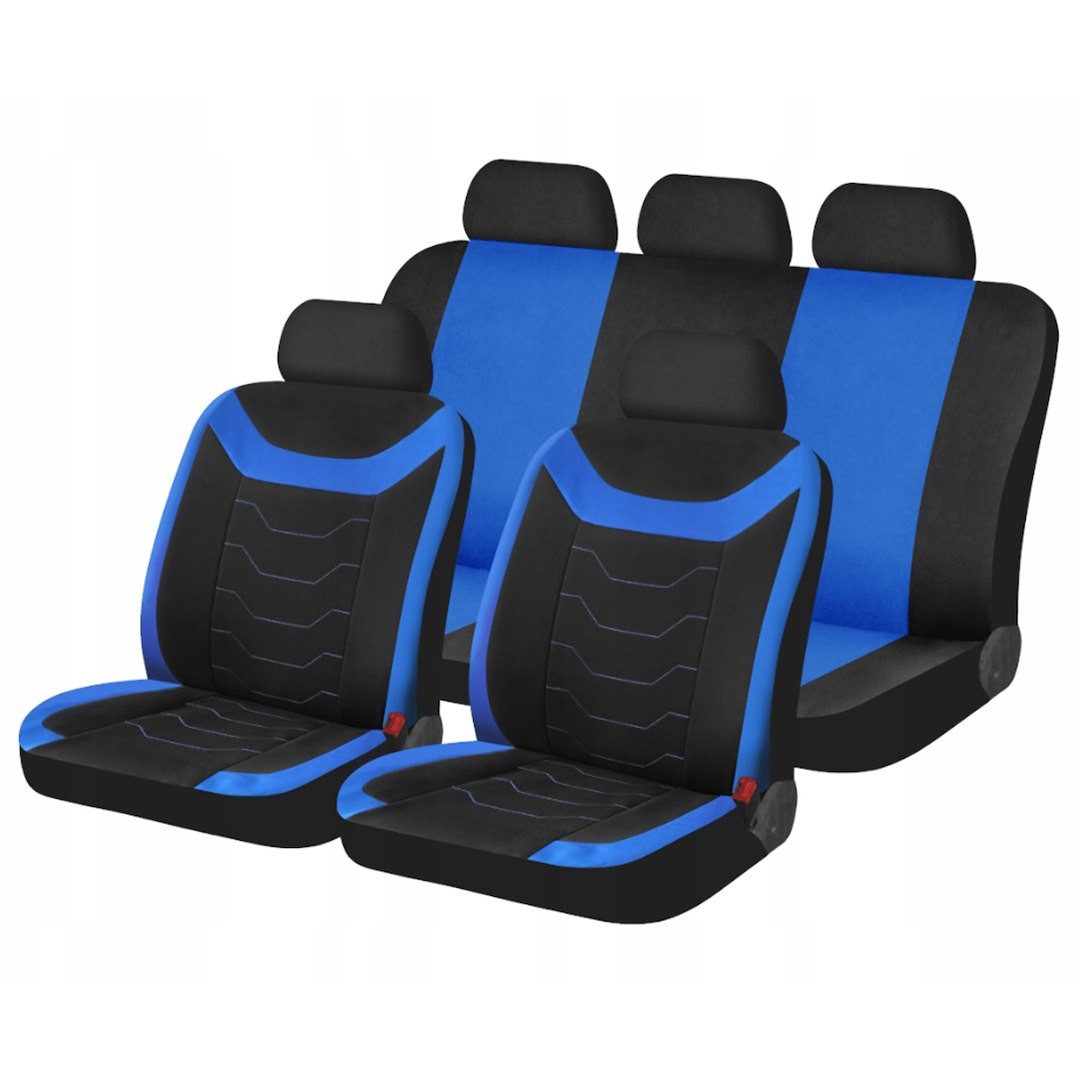 Michelin Autositzbezug MICHELIN Autositzbezüge, schwarz und blau, 9 tlg, 9-tlg., MICHELIN Autositzbezüge, schwarz und blau, 9 tlg