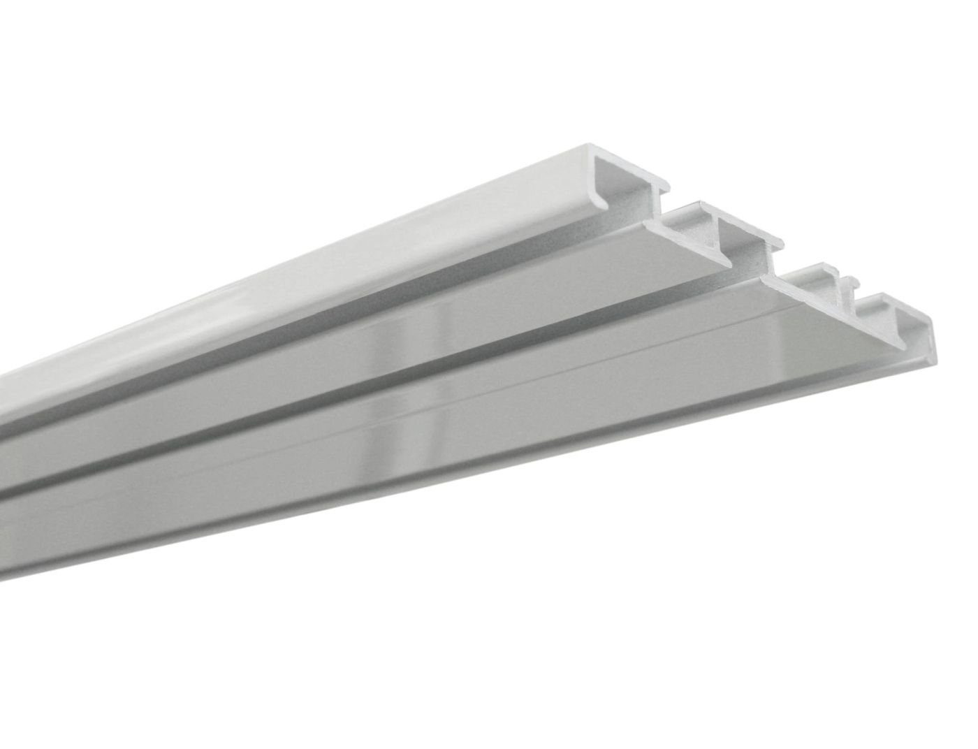 GARDINIA Schienensystem Gardinia Aluminium-Vorhangschiene 3-läufig weiß, standard
