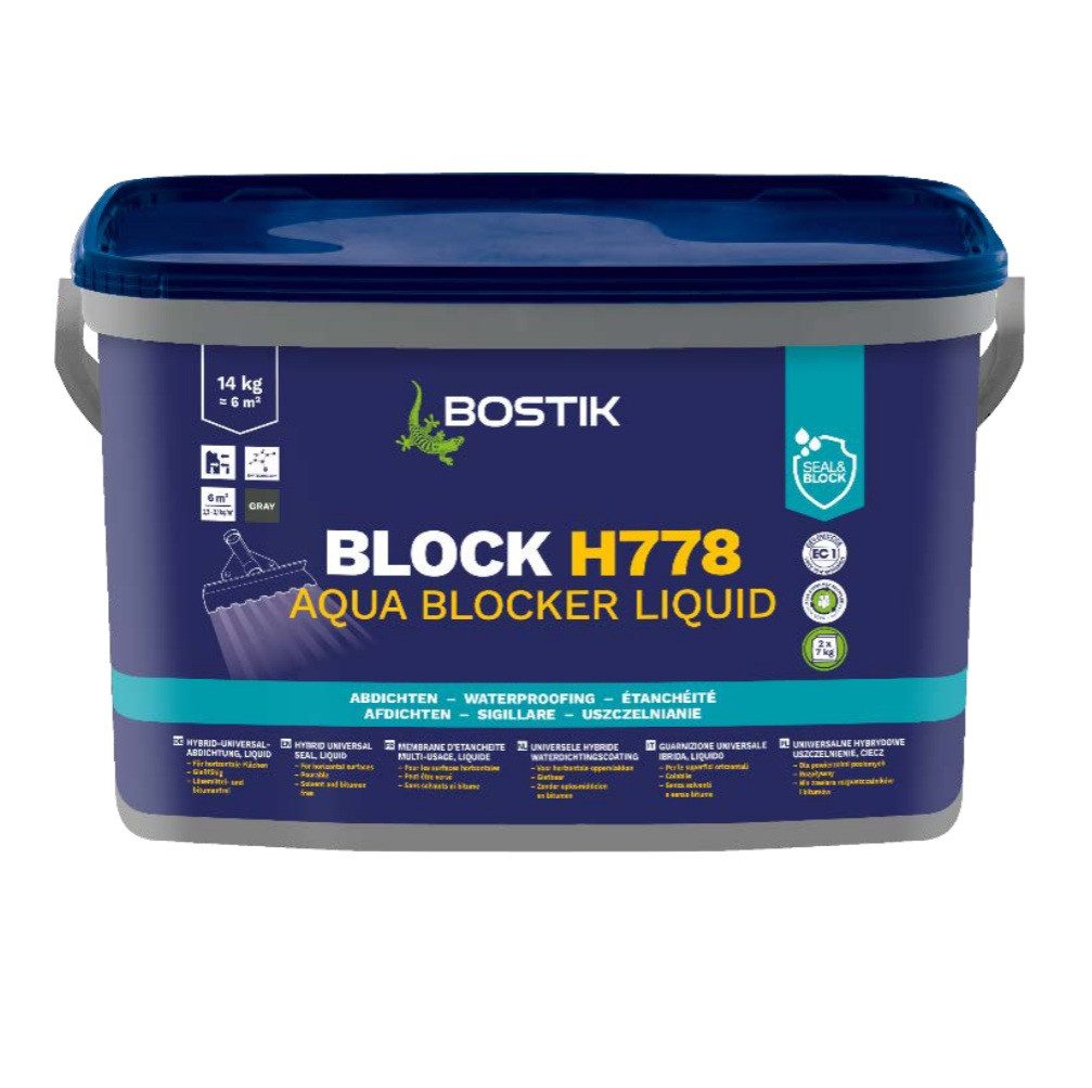 BOSTIK Spachtelmasse Bostik Block H778 Universalabdichtung Aqua Blocker liquid 14Kg Eimer, gebrauchsfertig
