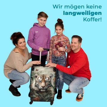 NoBoringSuitcases.com© Koffer Tiger - Schmetterlinge - Tiere - Dschungel - Blumen 67x43x25cm, 4 Rollen, Mittelgroßer Koffer für Erwachsene, Reisekoffer