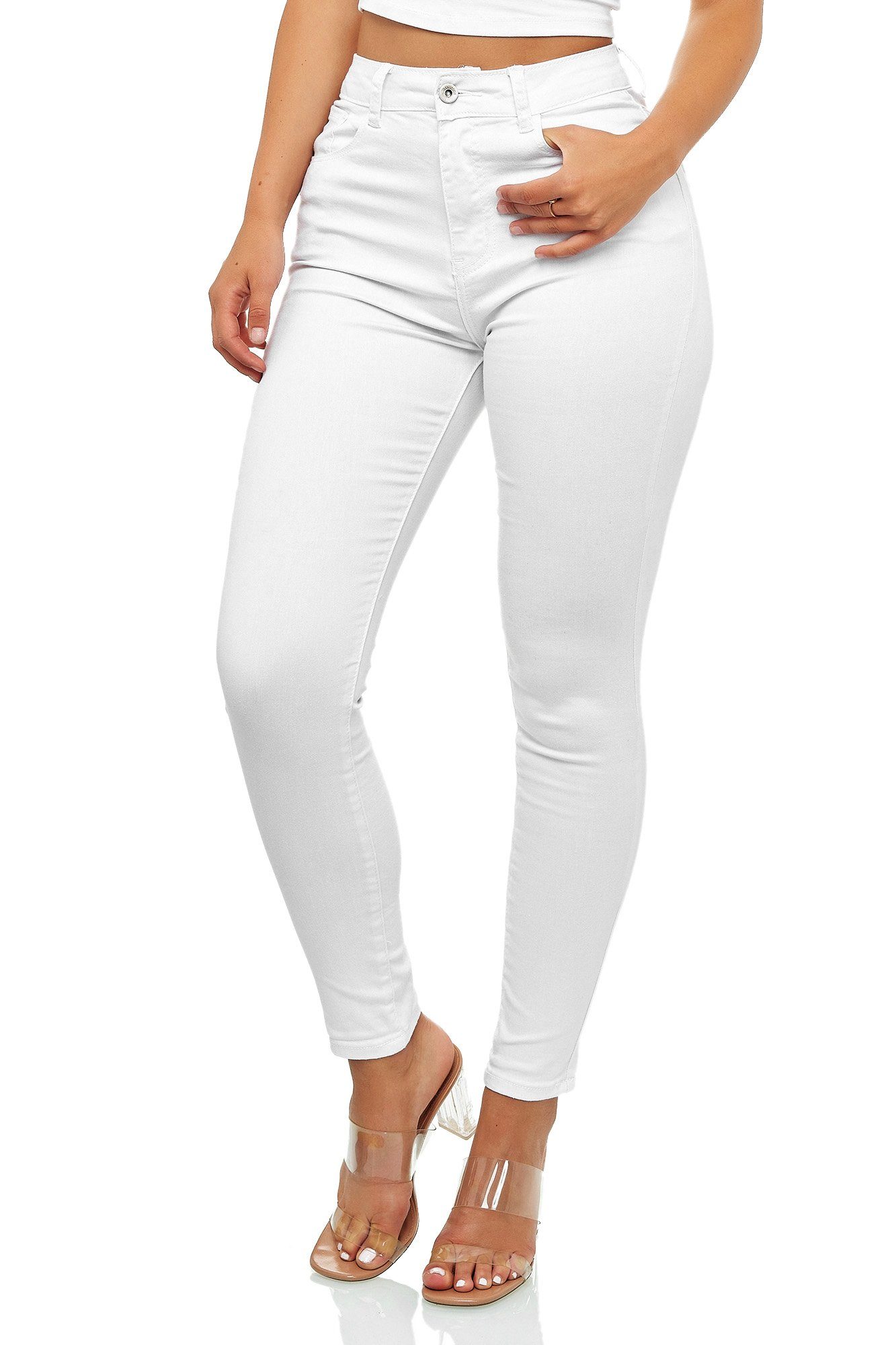 Elara High-waist-Jeans Elara Super High Waist Damen Hose (1-tlg) Weiß