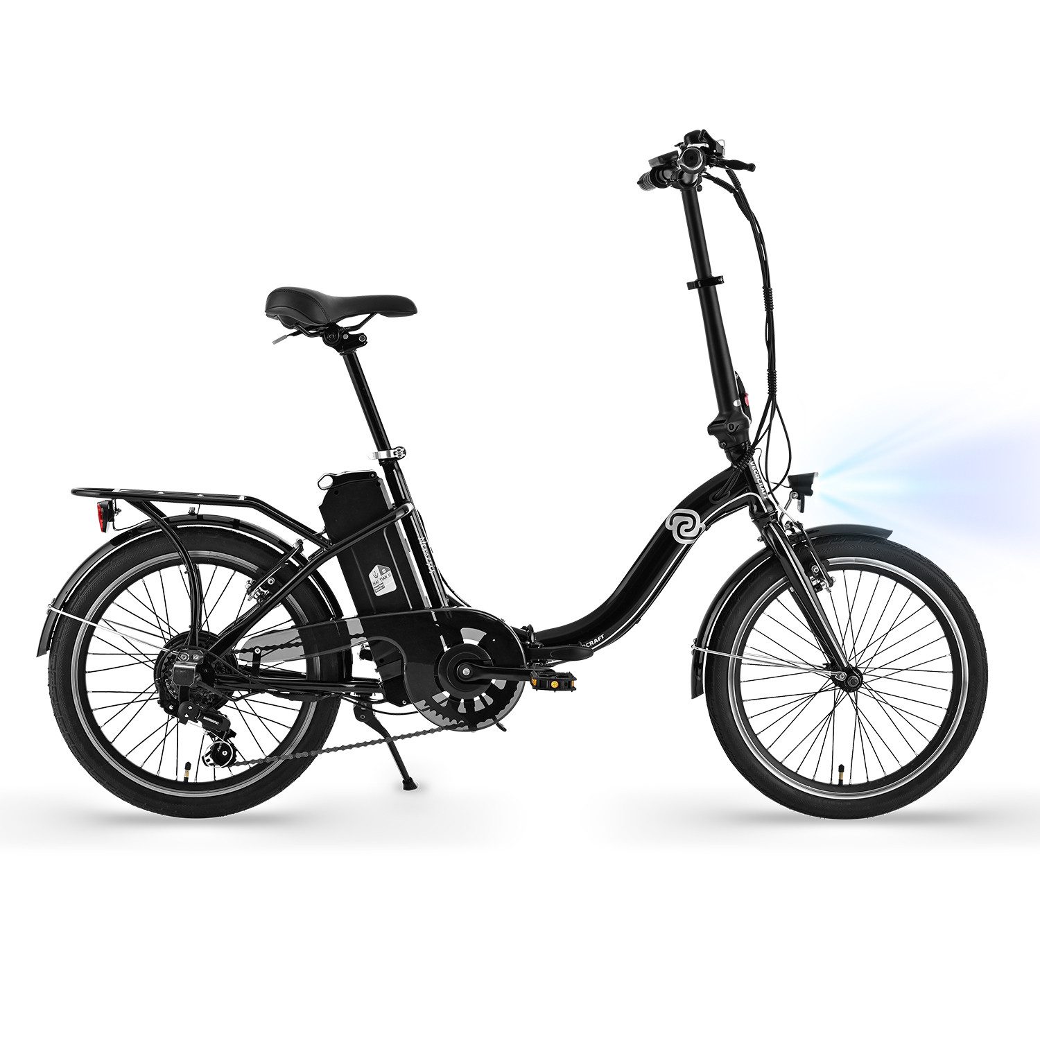 VECOCRAFT E-Bike Faltrad 20 Zoll Klapprad Elektrofahrrad Pedelec 36V 7.8/13Ah Akku, NEMESIS, 6 Gang Shimano, Kettenschaltung, Heckmotor, (55-80km), Pedelec, E-Citybike mit Tiefeinstieg für Damen & Herren,bis zu 120KG