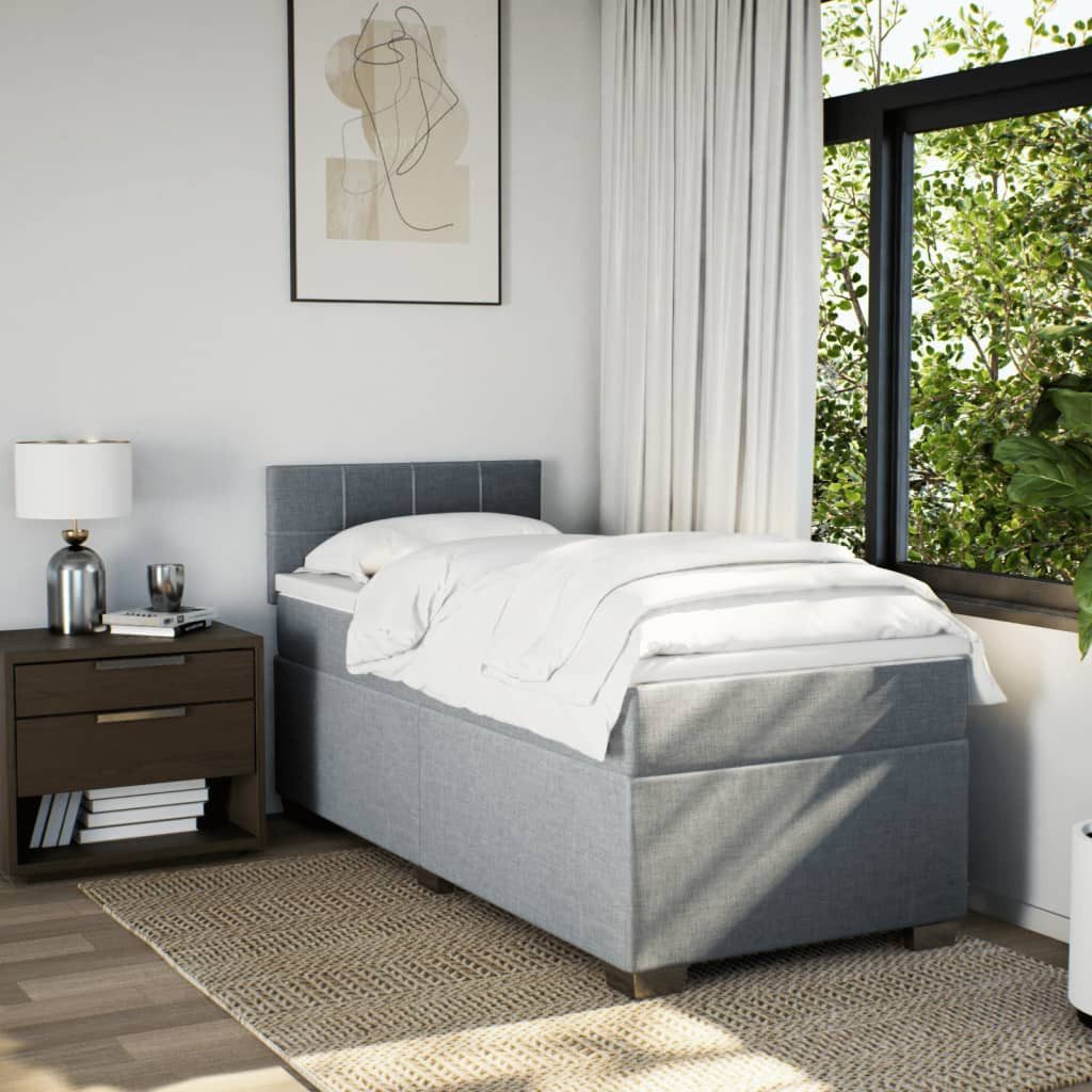 vidaXL Bett Boxspringbett mit Matratze Hellgrau günstig online kaufen