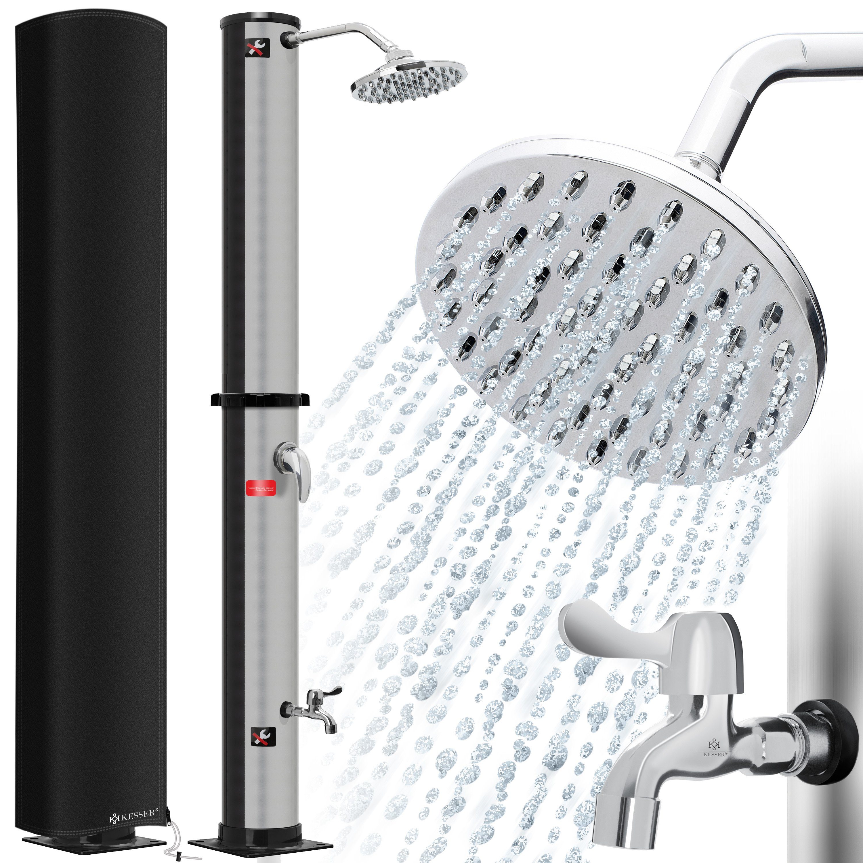 KESSER Solardusche, 40 Liter Solar Gartendusche warmes Wasser max. 60°C