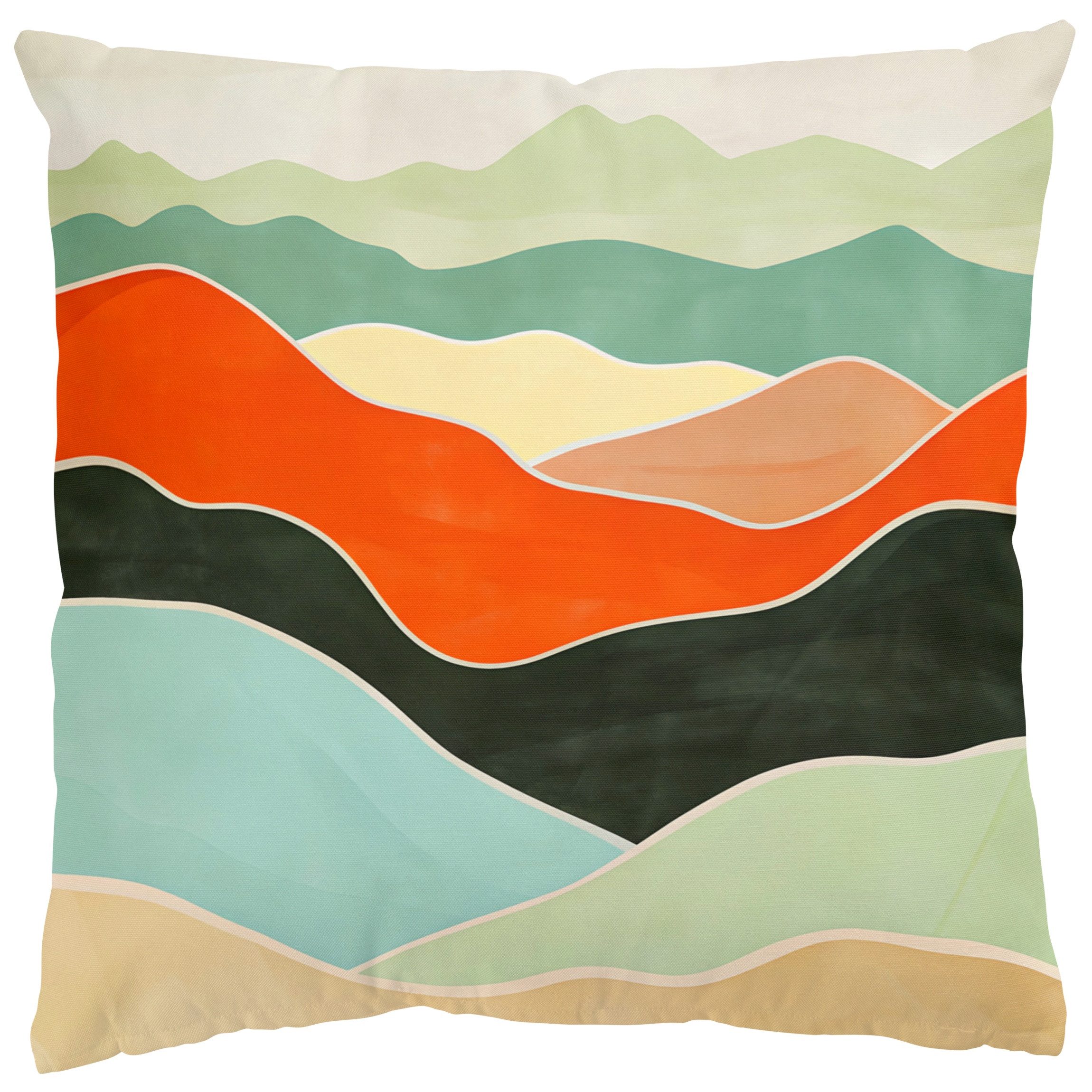 Bilderdepot24 Dekokissen drinnen Kissenhülle/ Sofakissen/ Zierkissen Kissenhülle orange origine, Bezug Aquarell mit / ohne Füllung Zierkissen Outdoor Sofa Bett