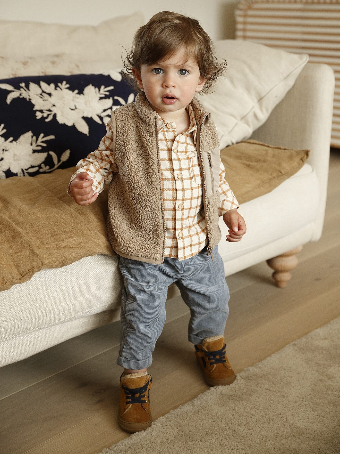 vertbaudet cardigan baby vest made of teddy fleece