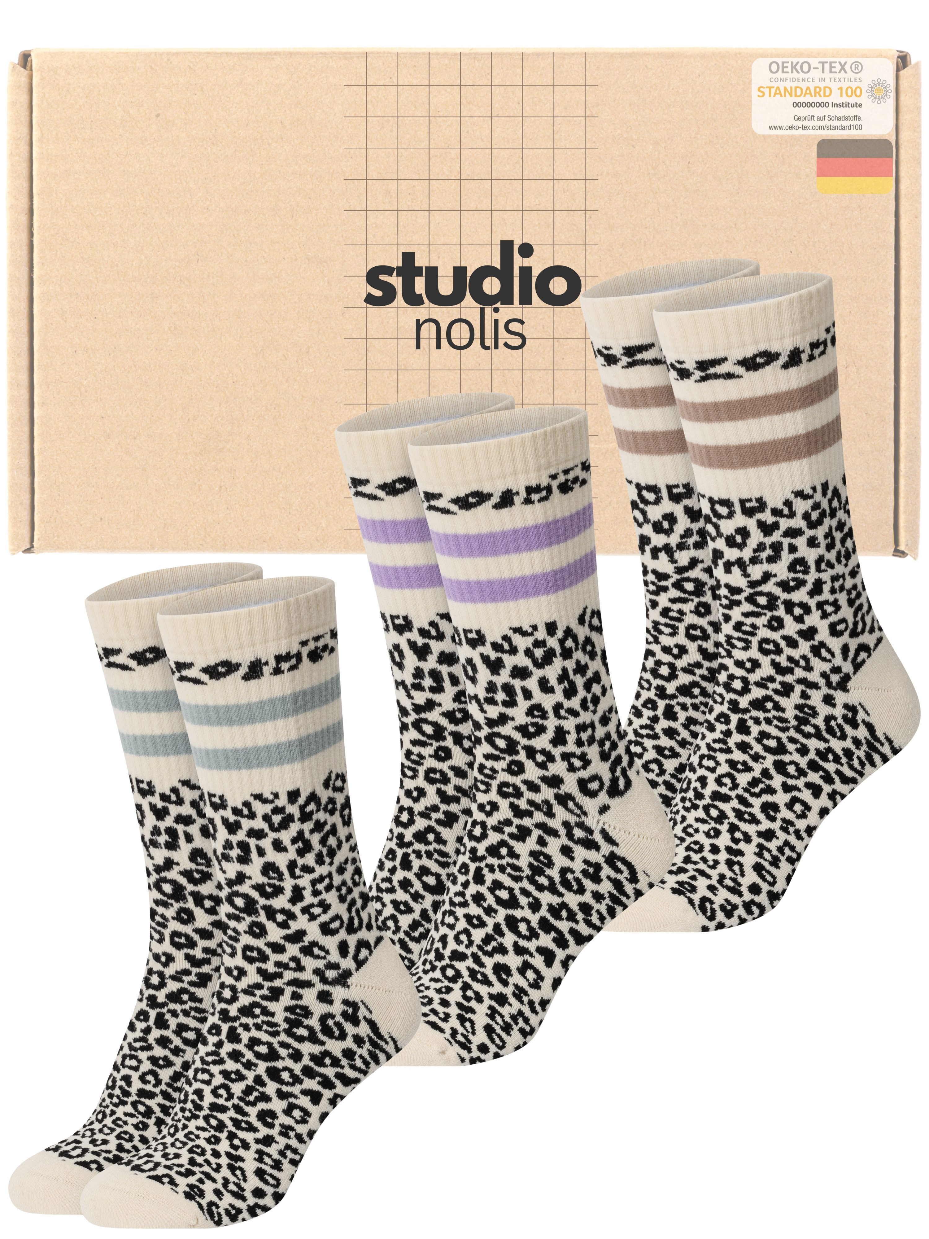 Studio Nolis Tennissocken All Leo Socken Crew Socks Baumwolle (Set, 3 Paar) günstig online kaufen