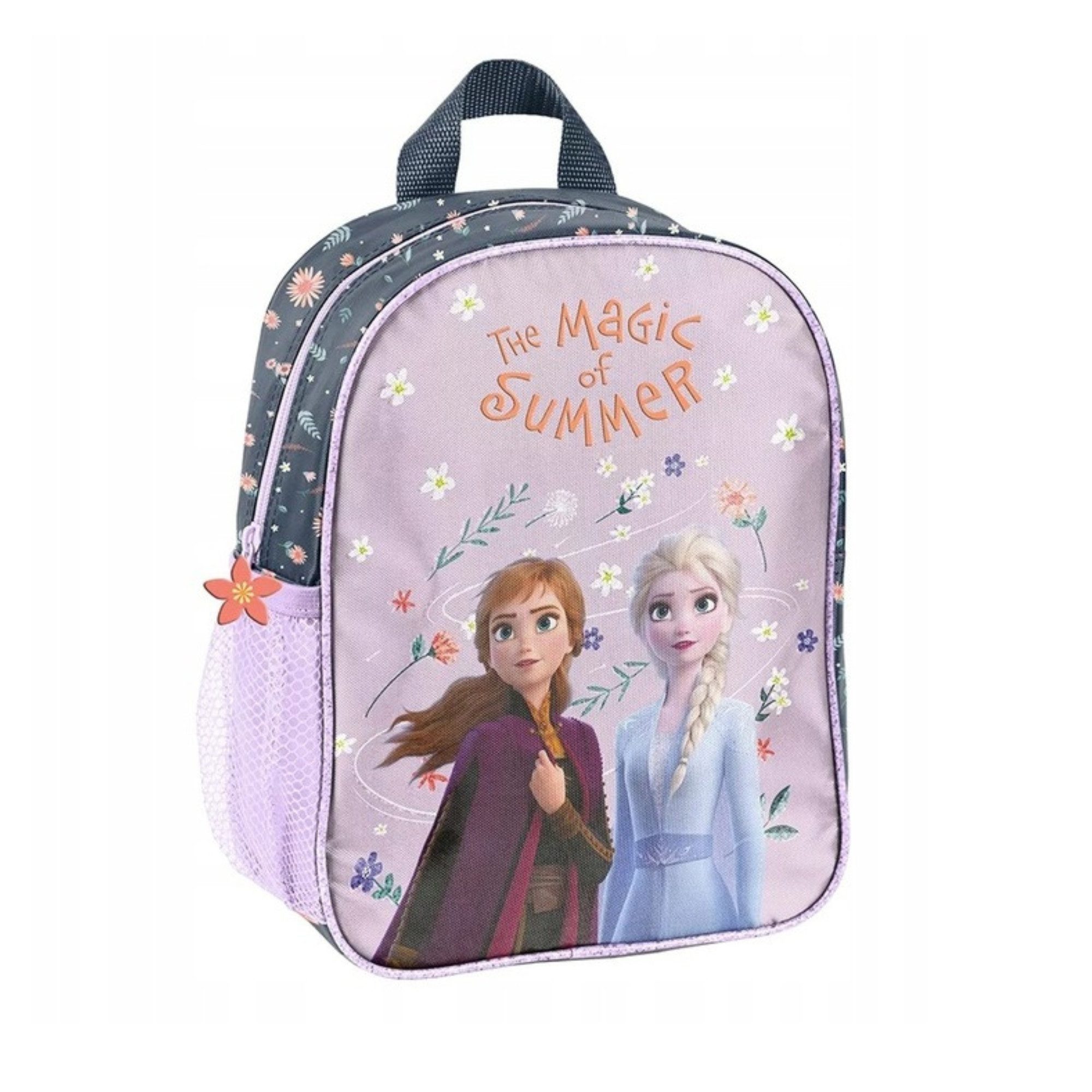 GOLDKIDS Schulranzen - Rucksack Kinder Schultasche (Kindergarten mit Aufdruck Kinderrucksack, 1-tlg., für Mädchen - Kinder Geschenk inkl), leuchtende Anhänger - Frozen Motiv