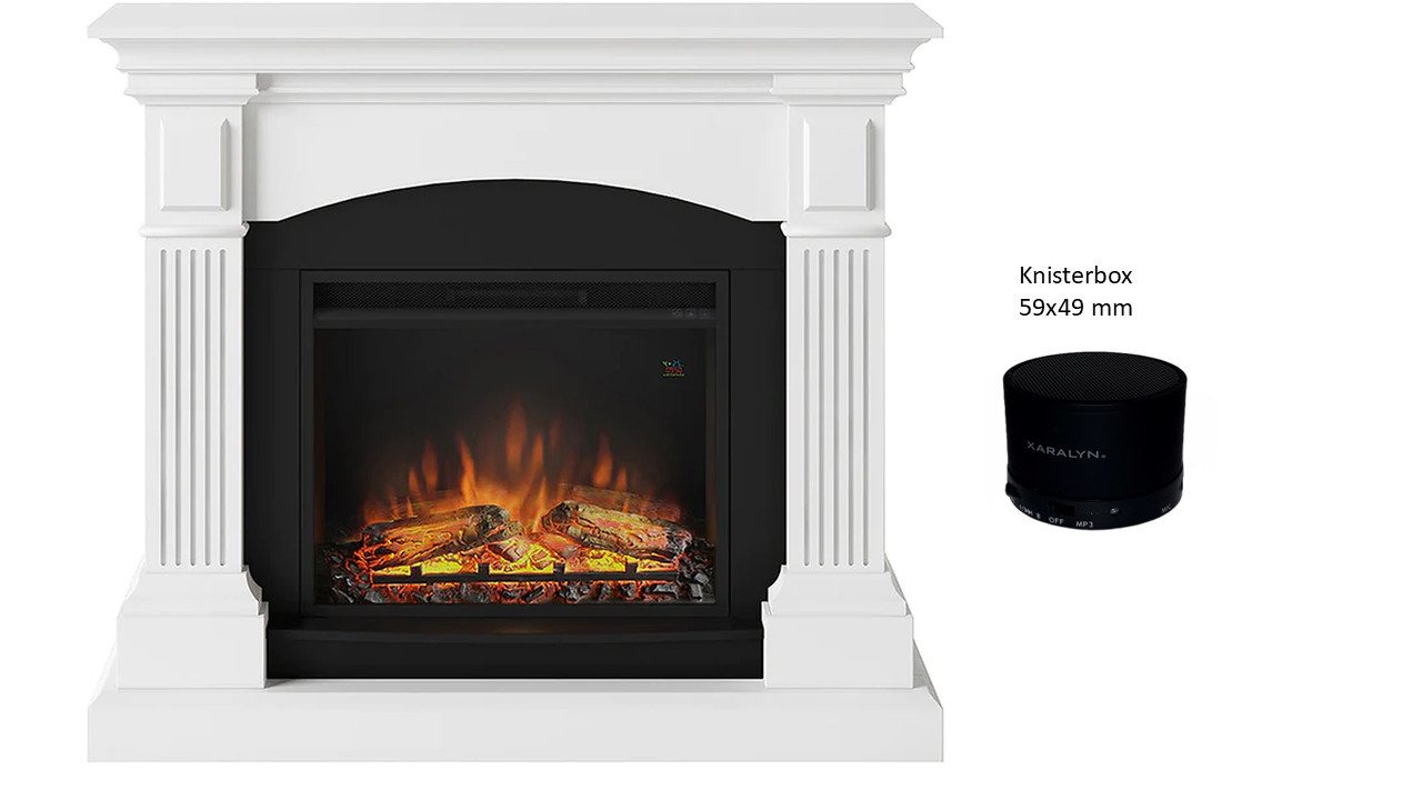 TAGU Elektrokamin Magna weiß Elektrokamin mit 23 Zoll Powerflame mit Kniste günstig online kaufen