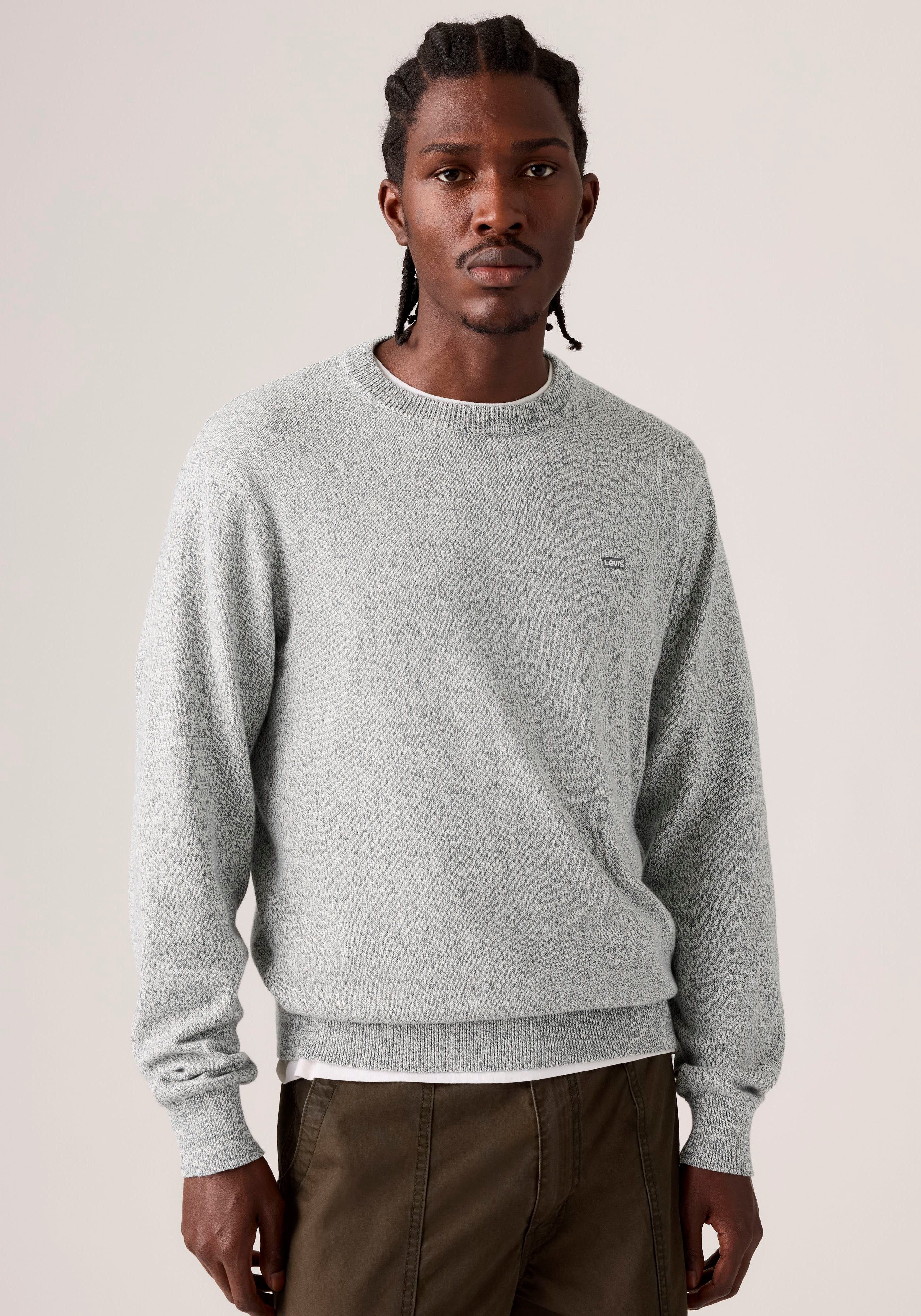 Levi's® Rundhalspullover LIGHTWEIGHT HM SWEATER Feingerippte Abschlüsse