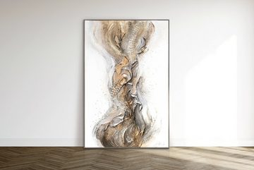 YS-Art Gemälde Anmut, Abstrakte Bilder, Abstraktes Strukturiertes Leinwand Bild Handgemalt mit Rahmen