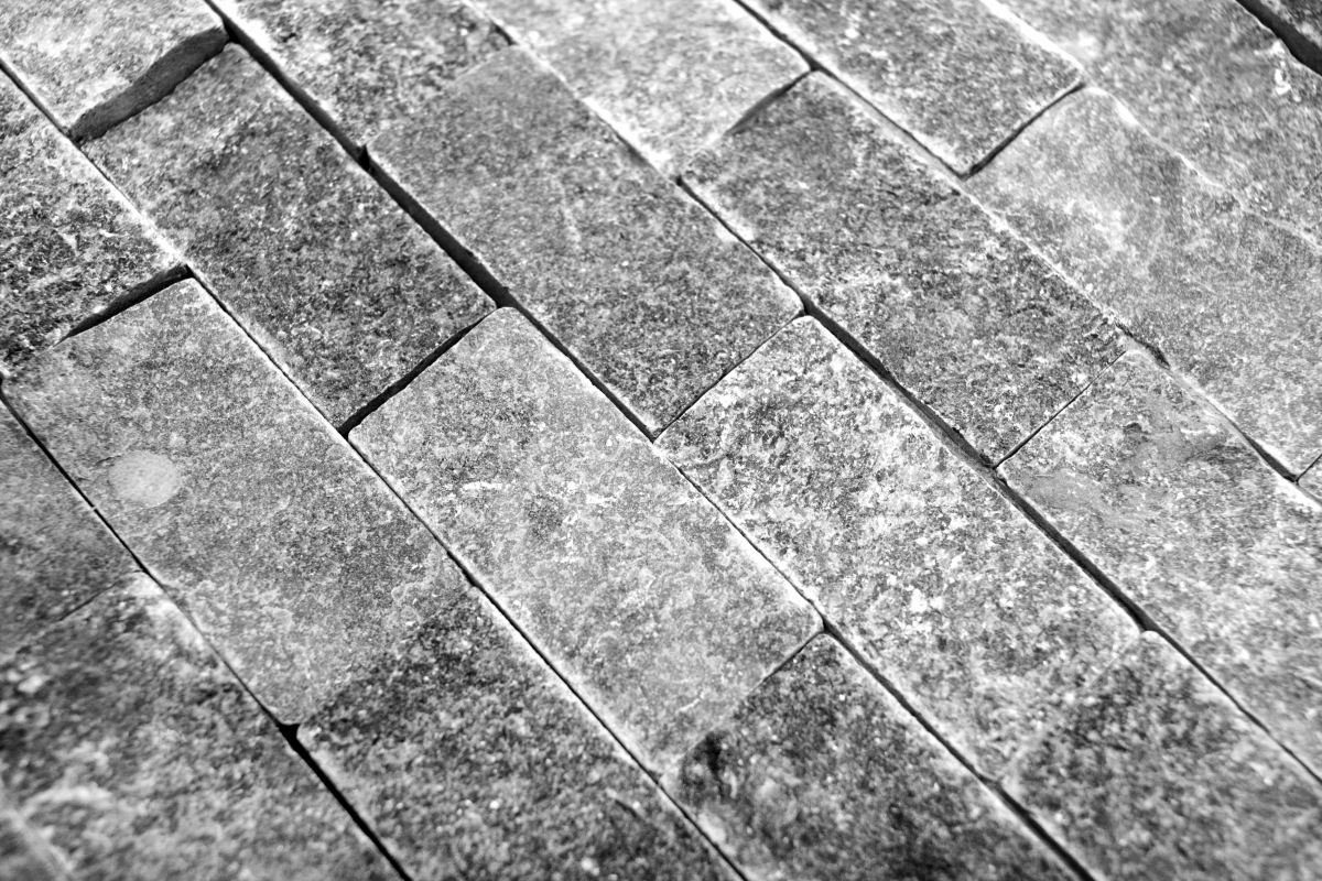 Mosani Mosaikfliesen Splitface Marmor Brick Steinwand Naturstein Steinwand grau anthrazit