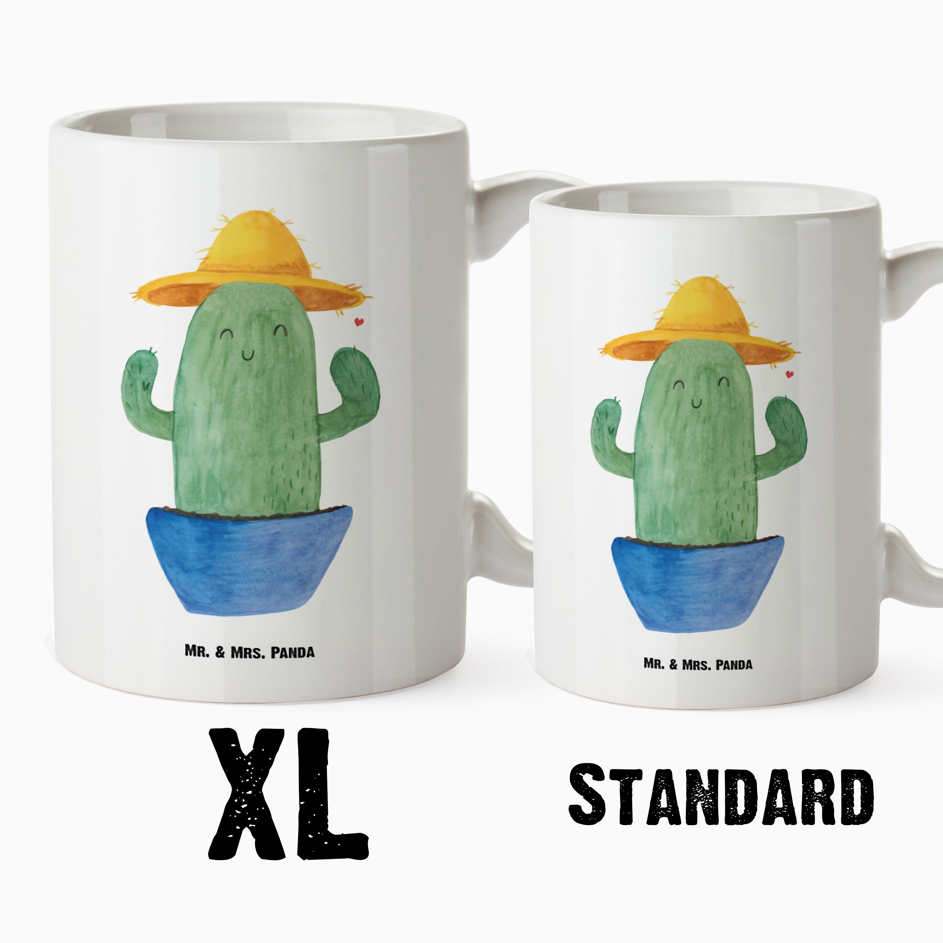XL Spruch, Mr. Becher, Tasse, Kaktus Mrs. - Weiß & Sonnenhut Panda Tasse XL Keramik Geschenk, Tasse XL XL - T,