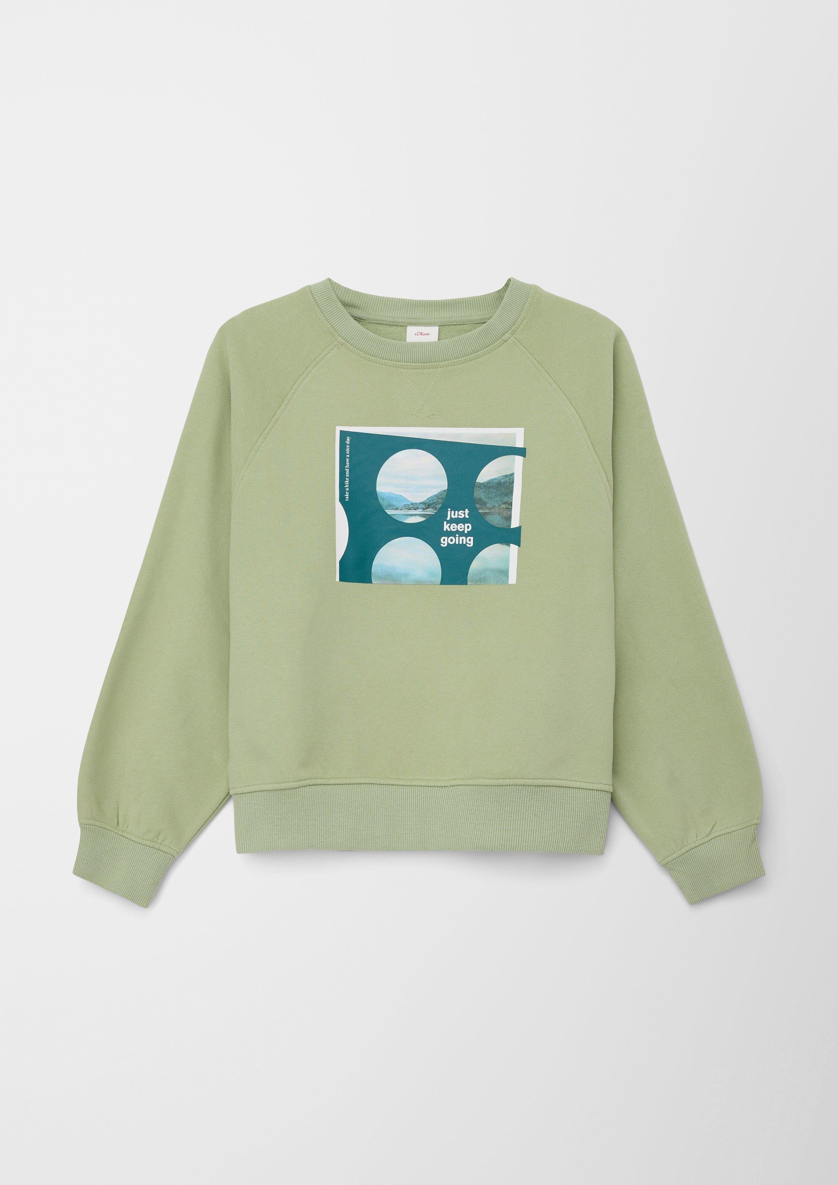 s.Oliver Sweatshirt Sweatshirt aus Baumwollmix hellgrün
