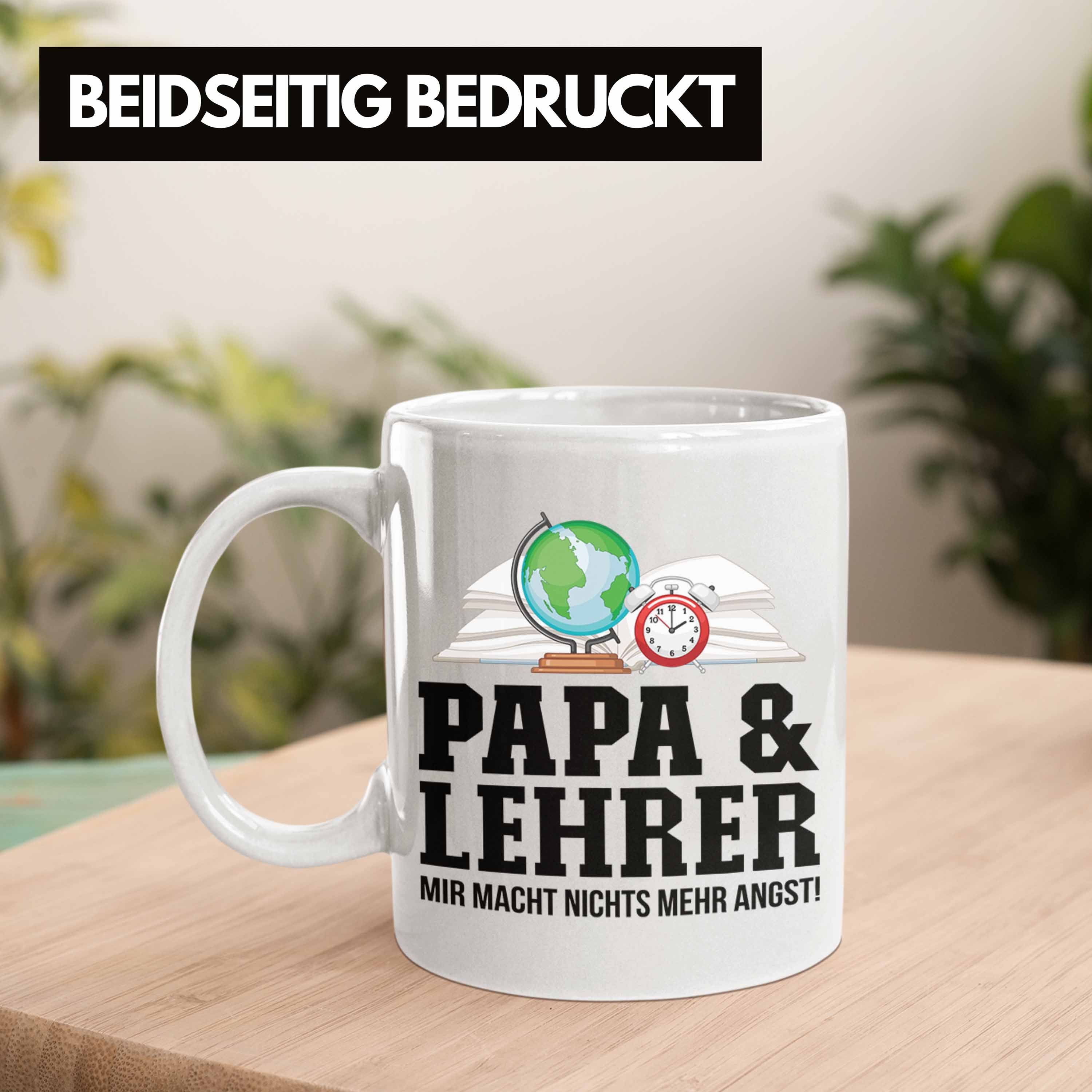 Papa Tasse Lehrer Trendation Geschenkidee und für Vater Gebur Tasse Trendation - Weiss Lehrer