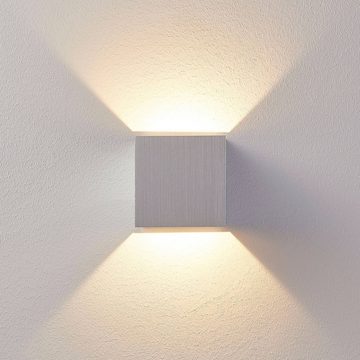 Arcchio LED Wandleuchte Esma, LED-Leuchtmittel fest verbaut, warmweiß, Modern, Aluminium, aluminium, 1 flammig, inkl. Leuchtmittel