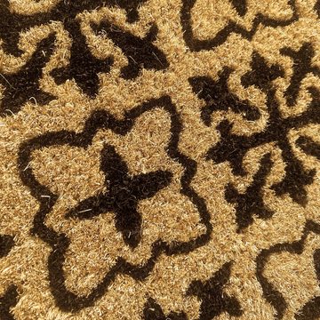 Fußmatte Schuhabstreifer mit Ornamenten & Bordüre • strapazierfähiges Kokos, Carpetia, Rechteckig