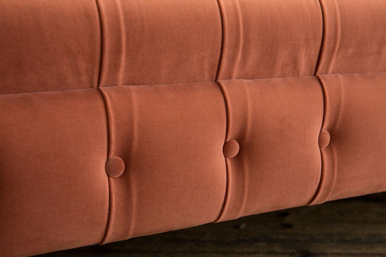 Knöpfen. Rückenlehne Die Sitzer 3 Dreisitzer, Sitz JVmoebel Couchen Moderne mit Sofa Design Textil Polster Chesterfield-Sofa