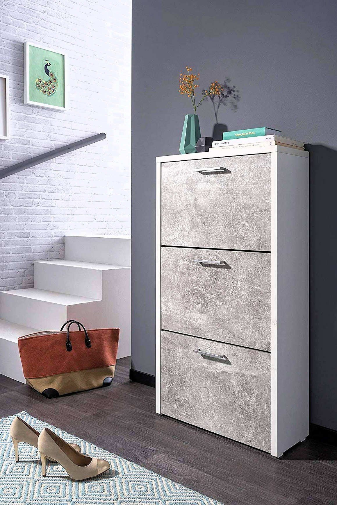 moebel-dich-auf Schuhkipper FULDA 1 (Schuhschrank Schuhregal Schrank Garderobe), mit Doppelwalze – Bild 2 von 4