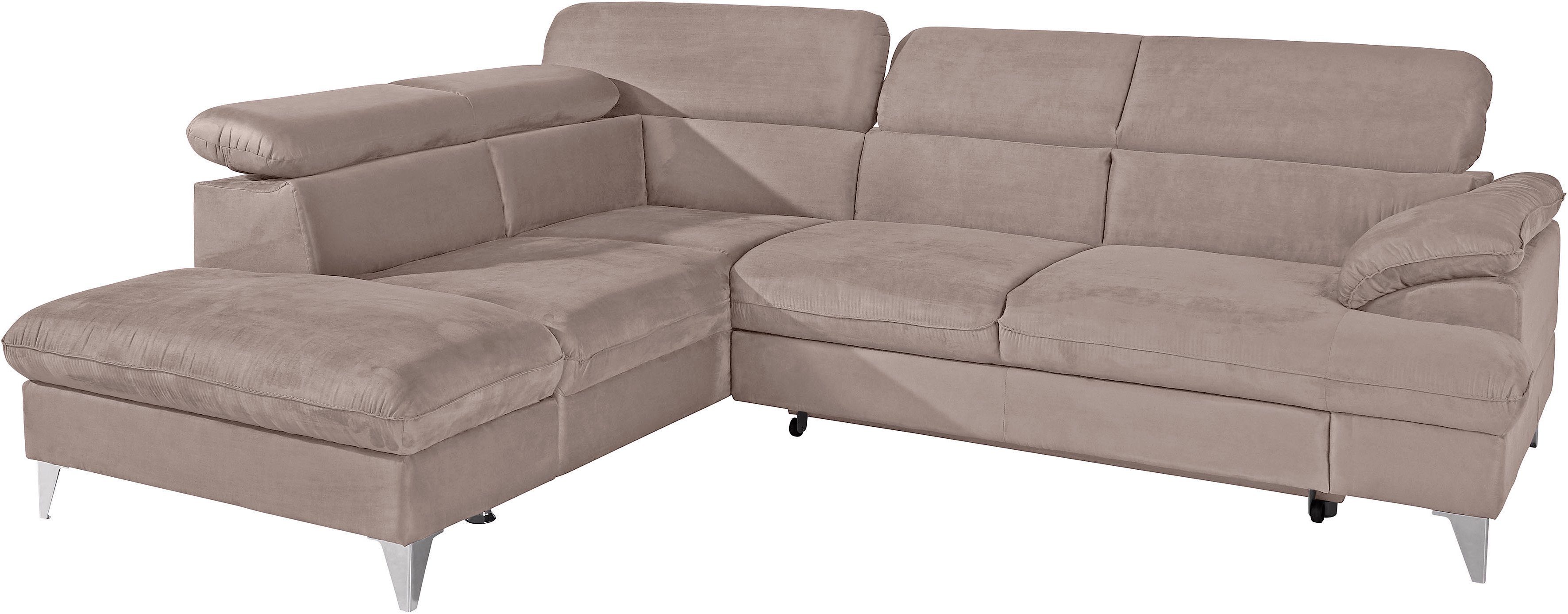 COTTA Ecksofa "Caluso L-Form" mit Kopfteilverstellung, wahlweise mit Bettfu günstig online kaufen