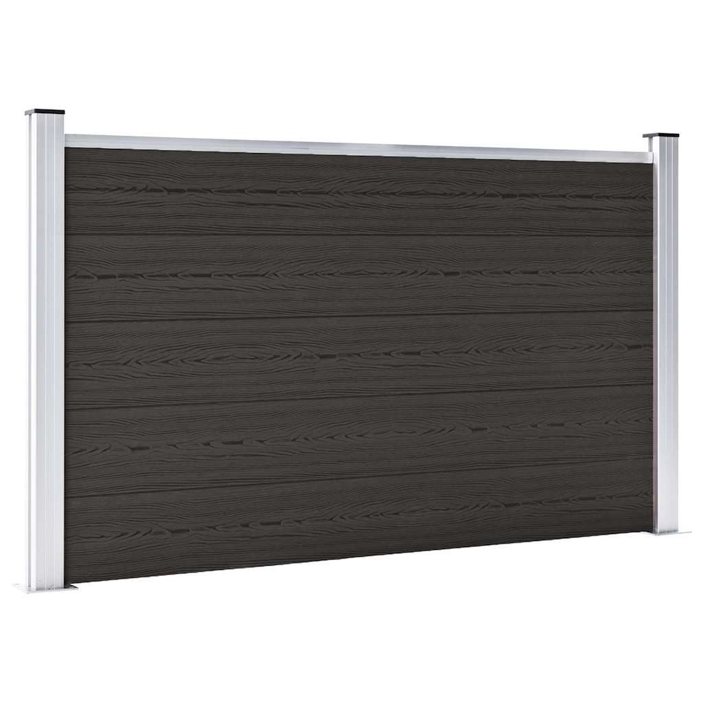 vidaXL Gartenzaun Zaunelement WPC 180x105 cm Schwarz, (1-St)