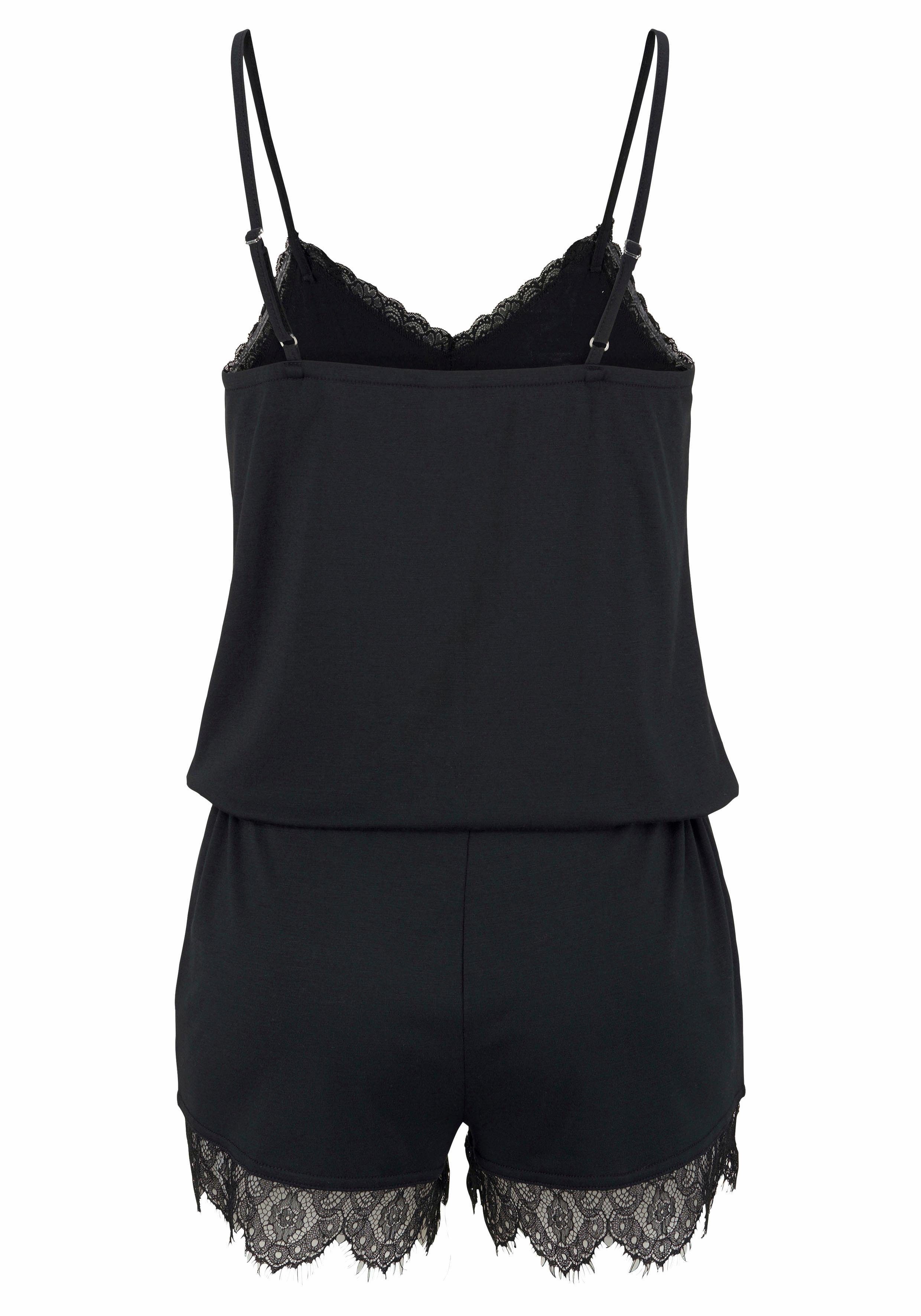 LASCANA Playsuit (1-teilig) mit Spitzensaum