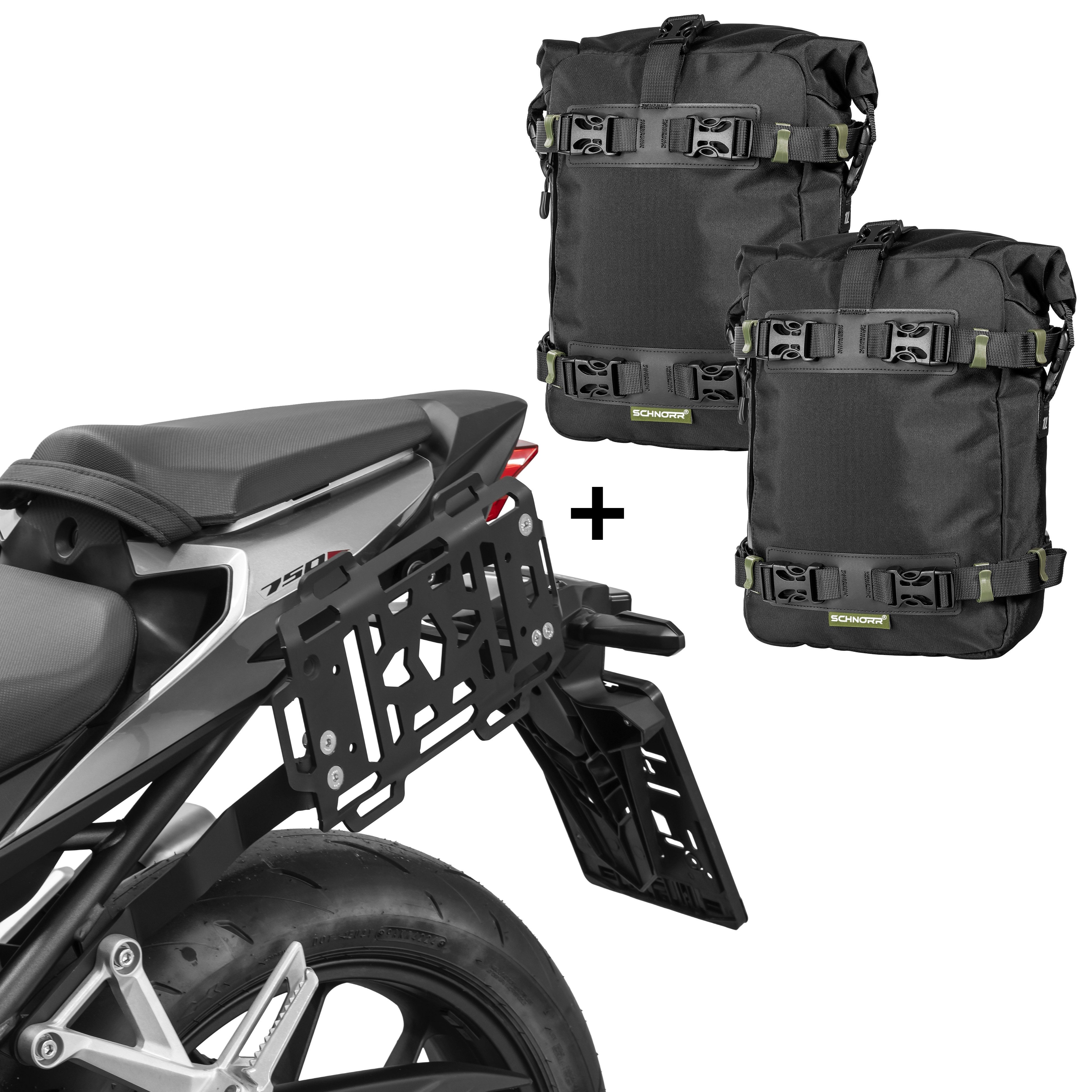 ZIEGER Fahrrad-Gepäckträger Hecktaschen-Set Rack inklusvie 2x(10 L) Taschen für Honda CB 750 Horn
