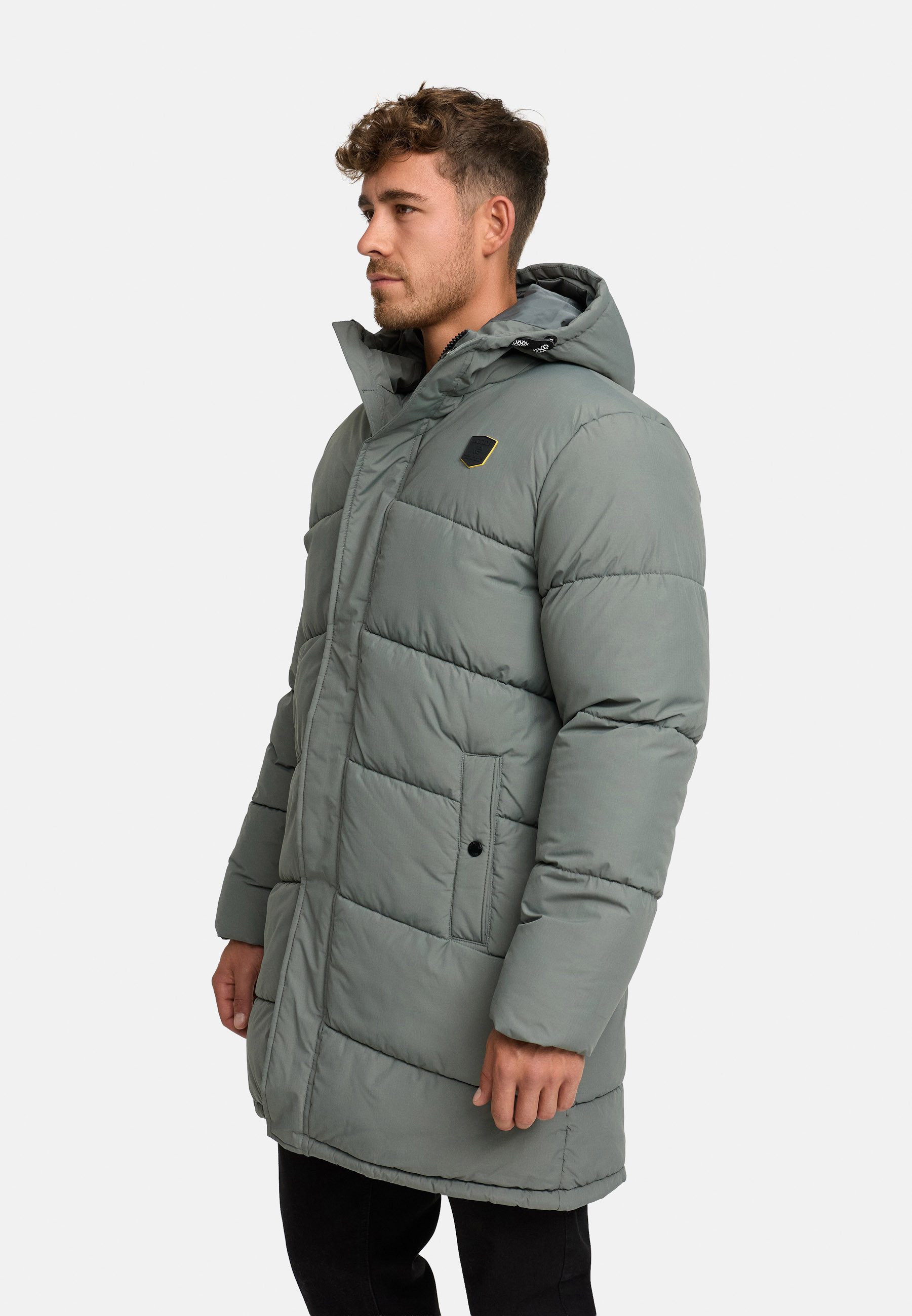 Indicode Winterjacke Herren INPazze Jacke Winter Herrenjacke Steppjacke mit Kapuze und Reißverschluss