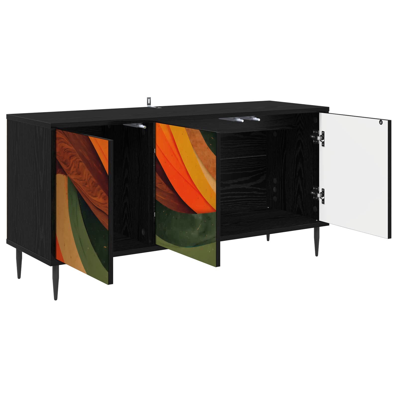 vidaXL TV-Schrank TV-Schrank BONN 102 x 33 x 51 cm Schwarz Eichen-Optik (1-St)