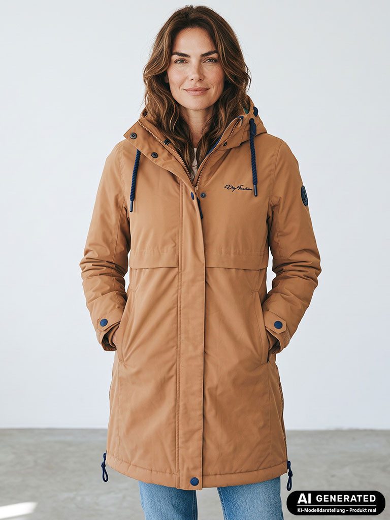 Dry Fashion Funktionsmantel Alaska Damen Funktionsjacke Outdoorjacke - Damenmantel gefüttert Mantel wind- & wasserdicht, Atmungsaktiv, Verschweißte Nähte, Kapuze
