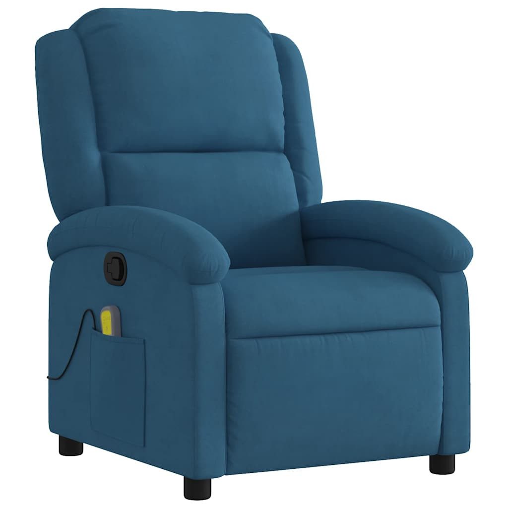 vidaXL Sessel Massagesessel Blau Samt (1-St) günstig online kaufen